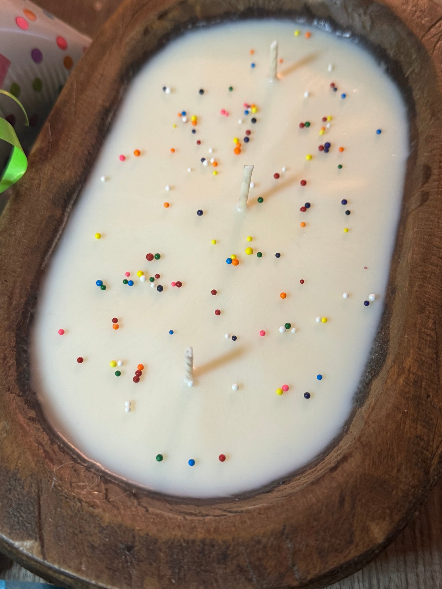 Birthday Cake Dough Bowl Candle