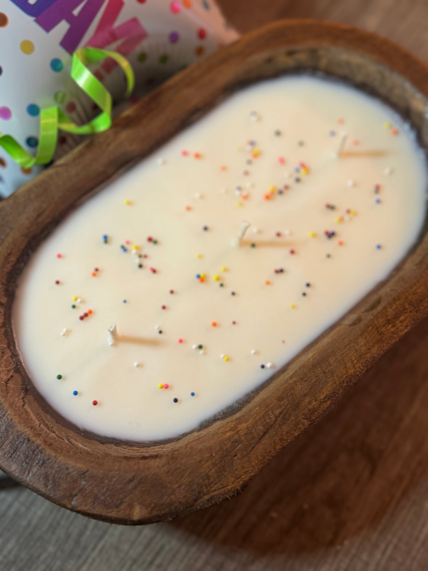 Birthday Cake Dough Bowl Candle