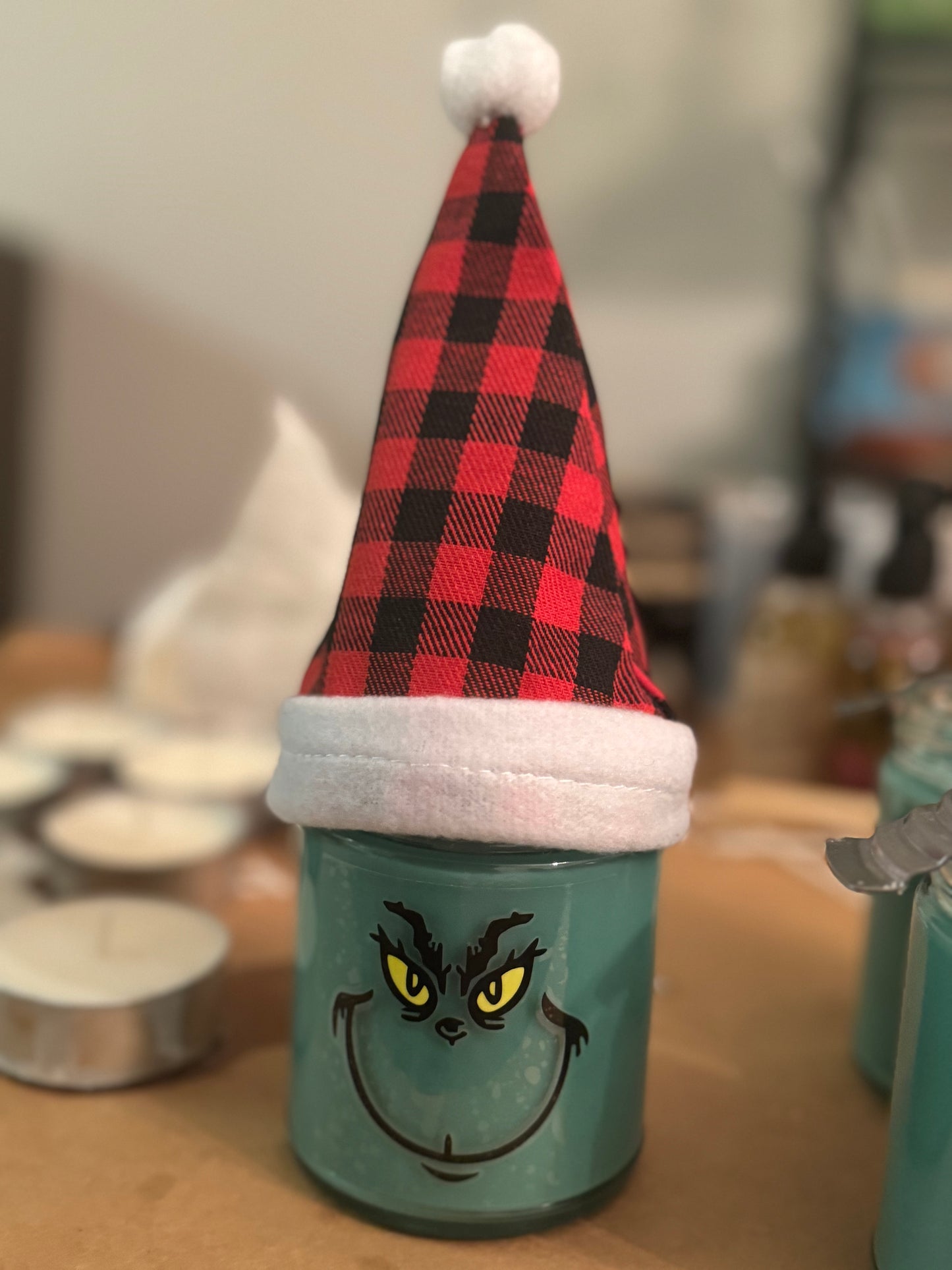Mr. Grinch Inspired Jar Candle-8 oz