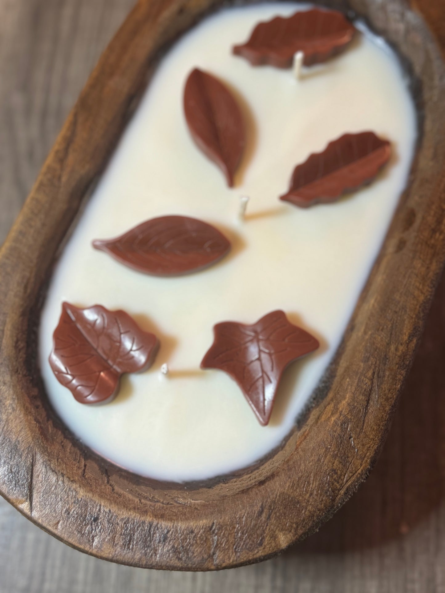 Fallen Leaves Dough Bowl Candle