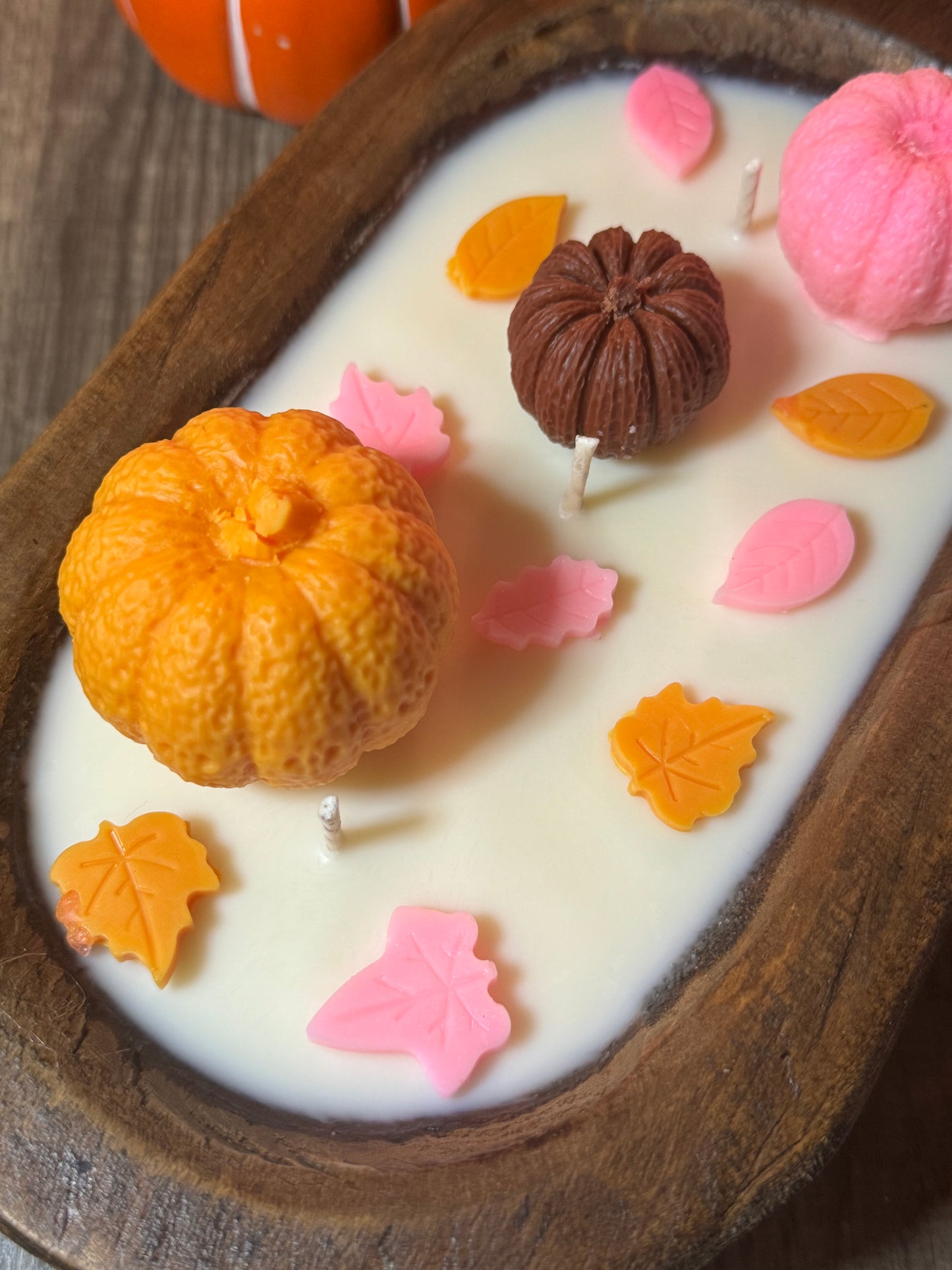 Pumpkin Patch Dough Bowl Candle
