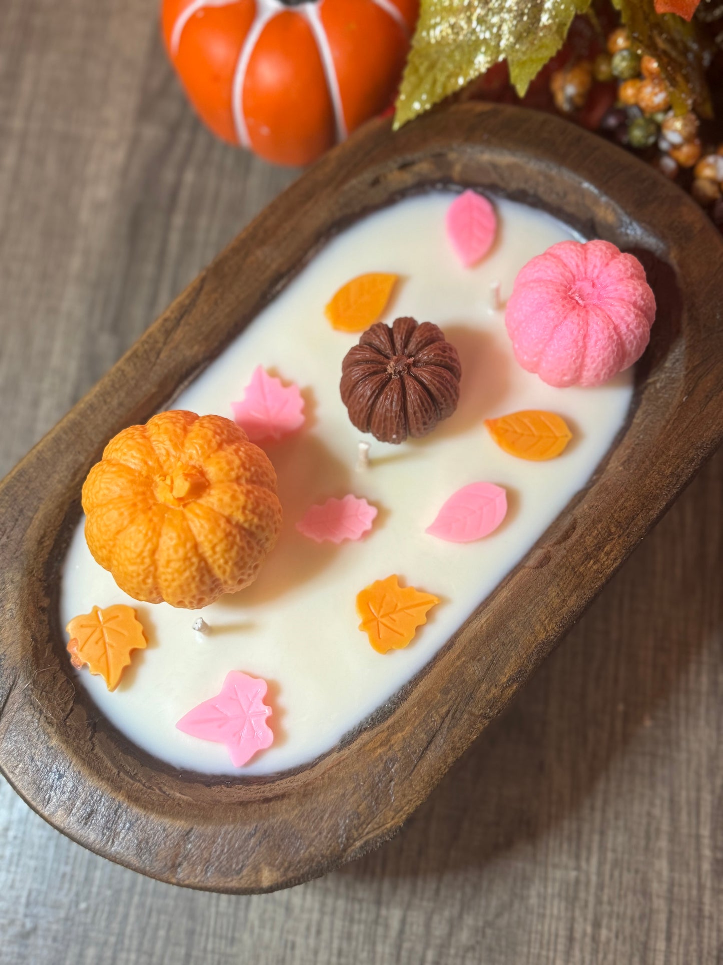 Pumpkin Patch Dough Bowl Candle