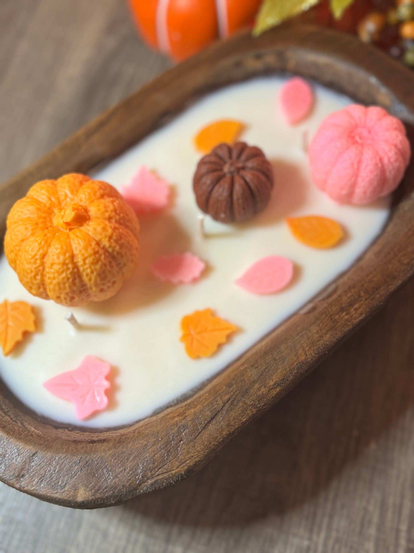 Pumpkin Patch Dough Bowl Candle