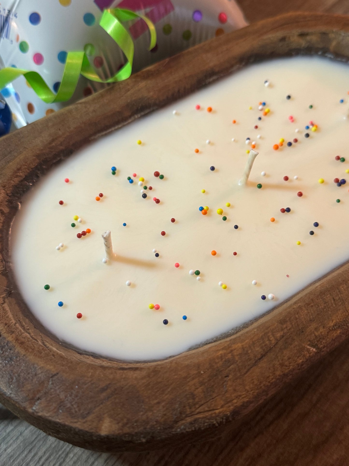 Birthday Cake Dough Bowl Candle
