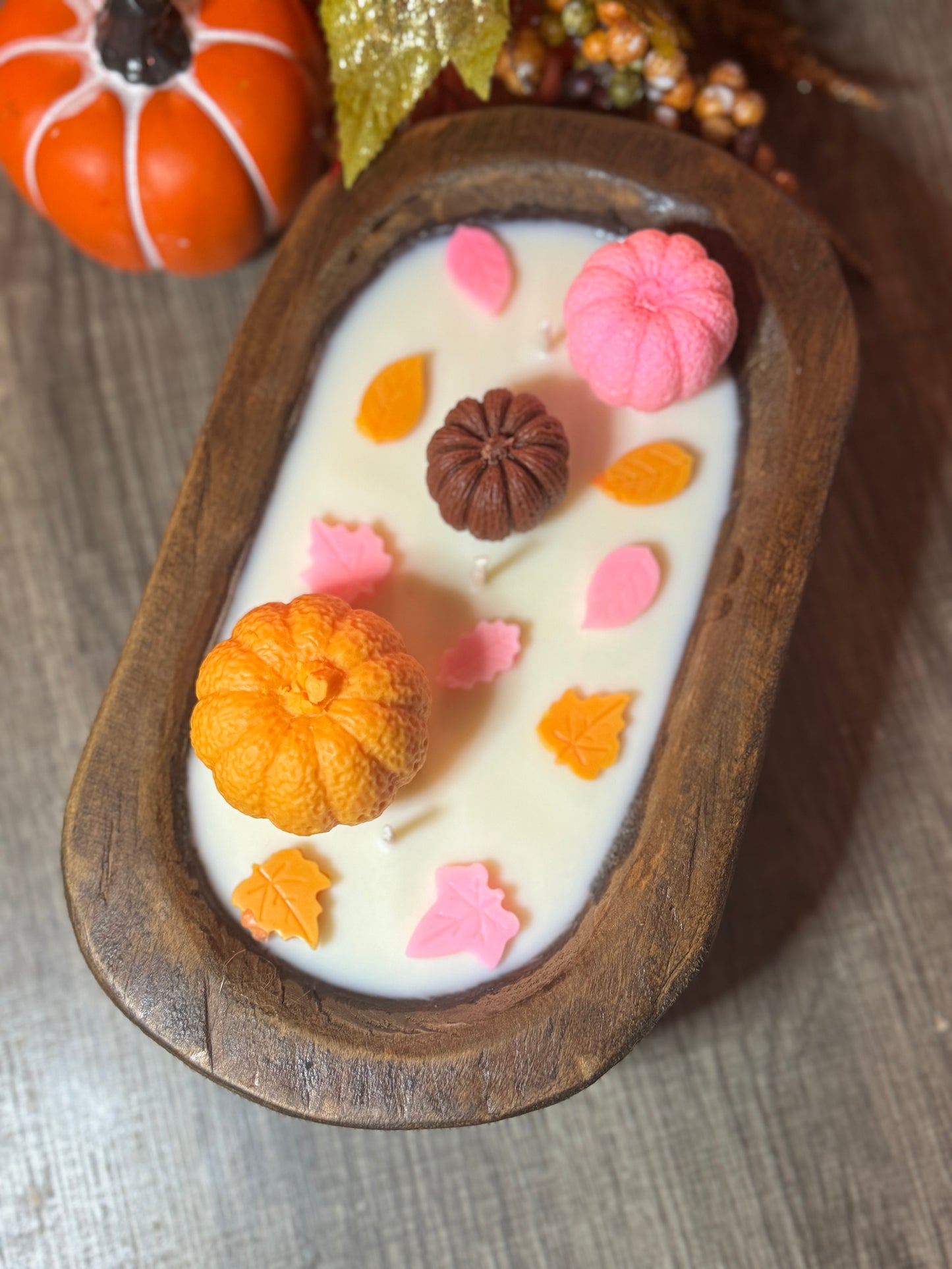 Pumpkin Patch Dough Bowl Candle