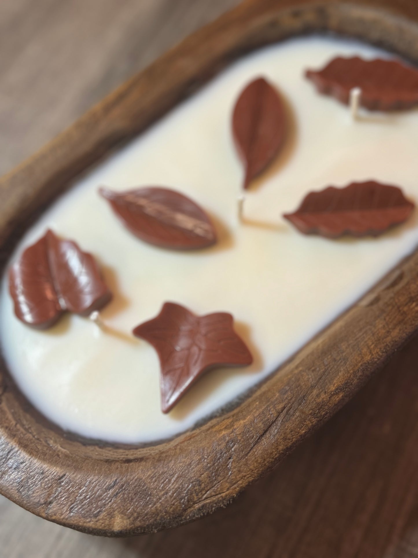 Fallen Leaves Dough Bowl Candle