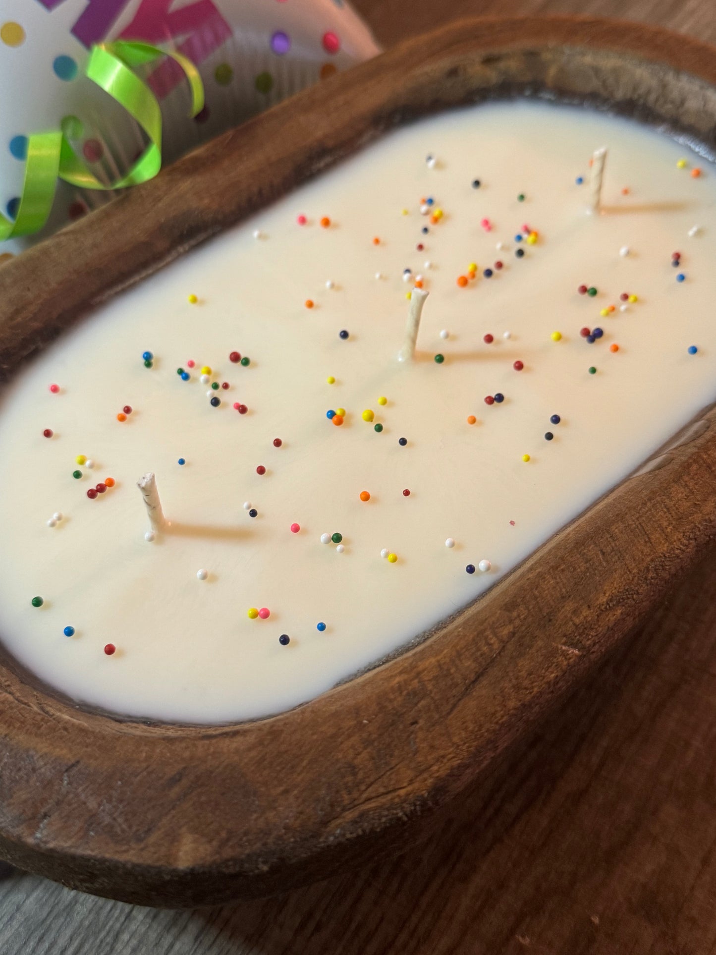 Birthday Cake Dough Bowl Candle