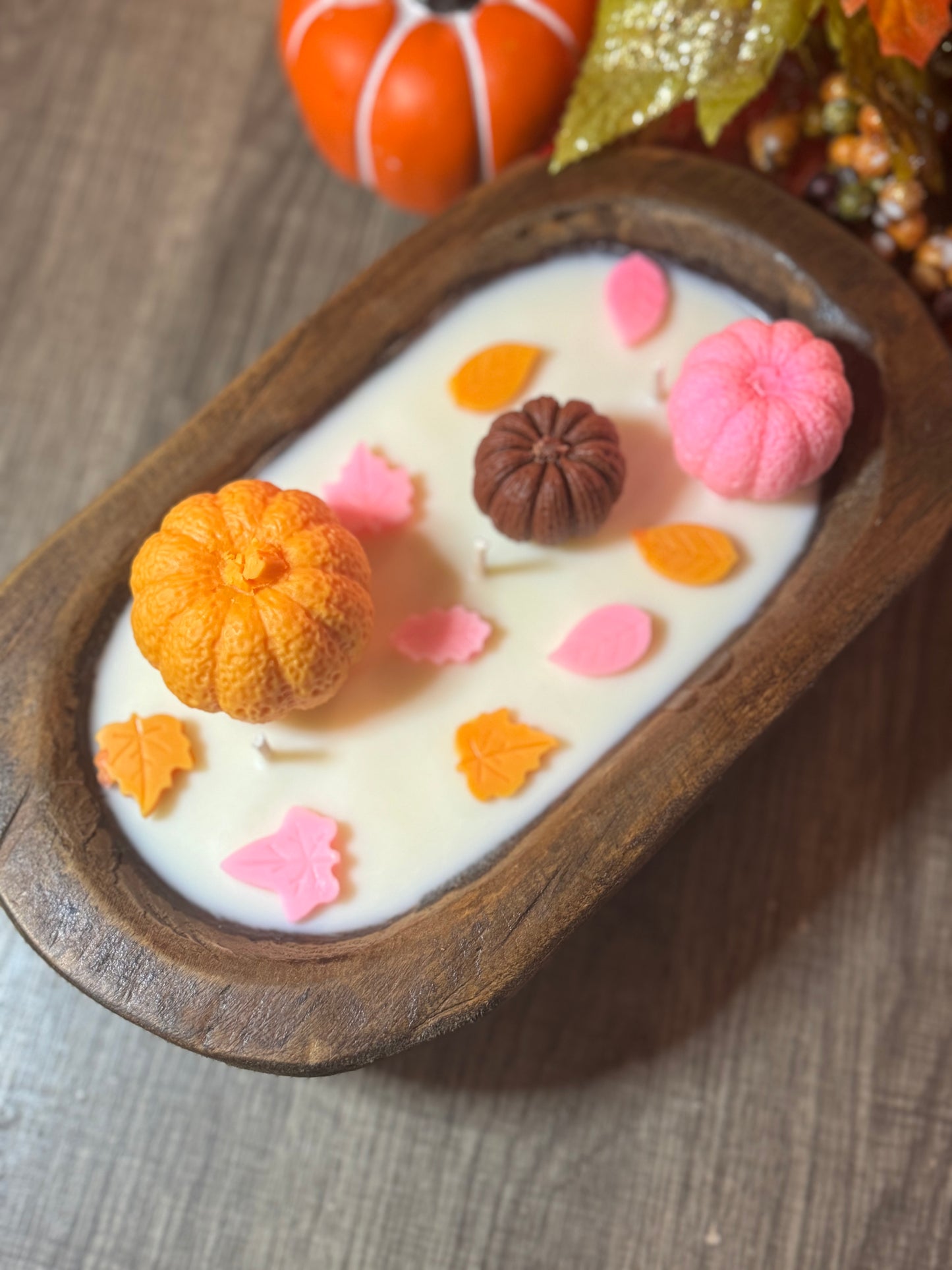 Pumpkin Patch Dough Bowl Candle