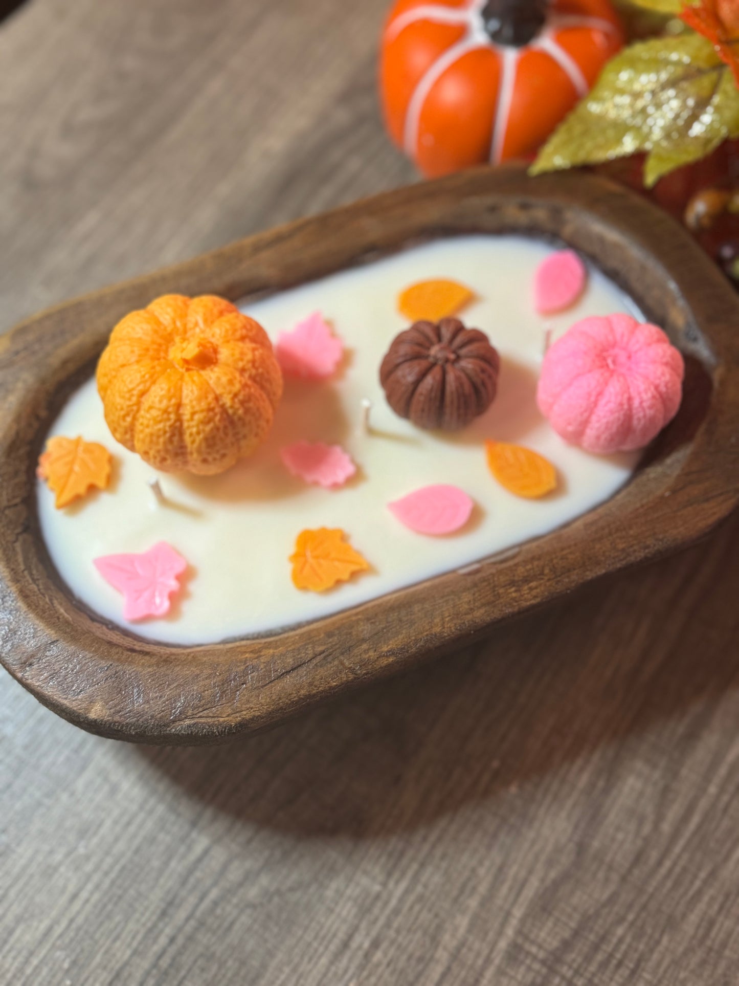 Pumpkin Patch Dough Bowl Candle