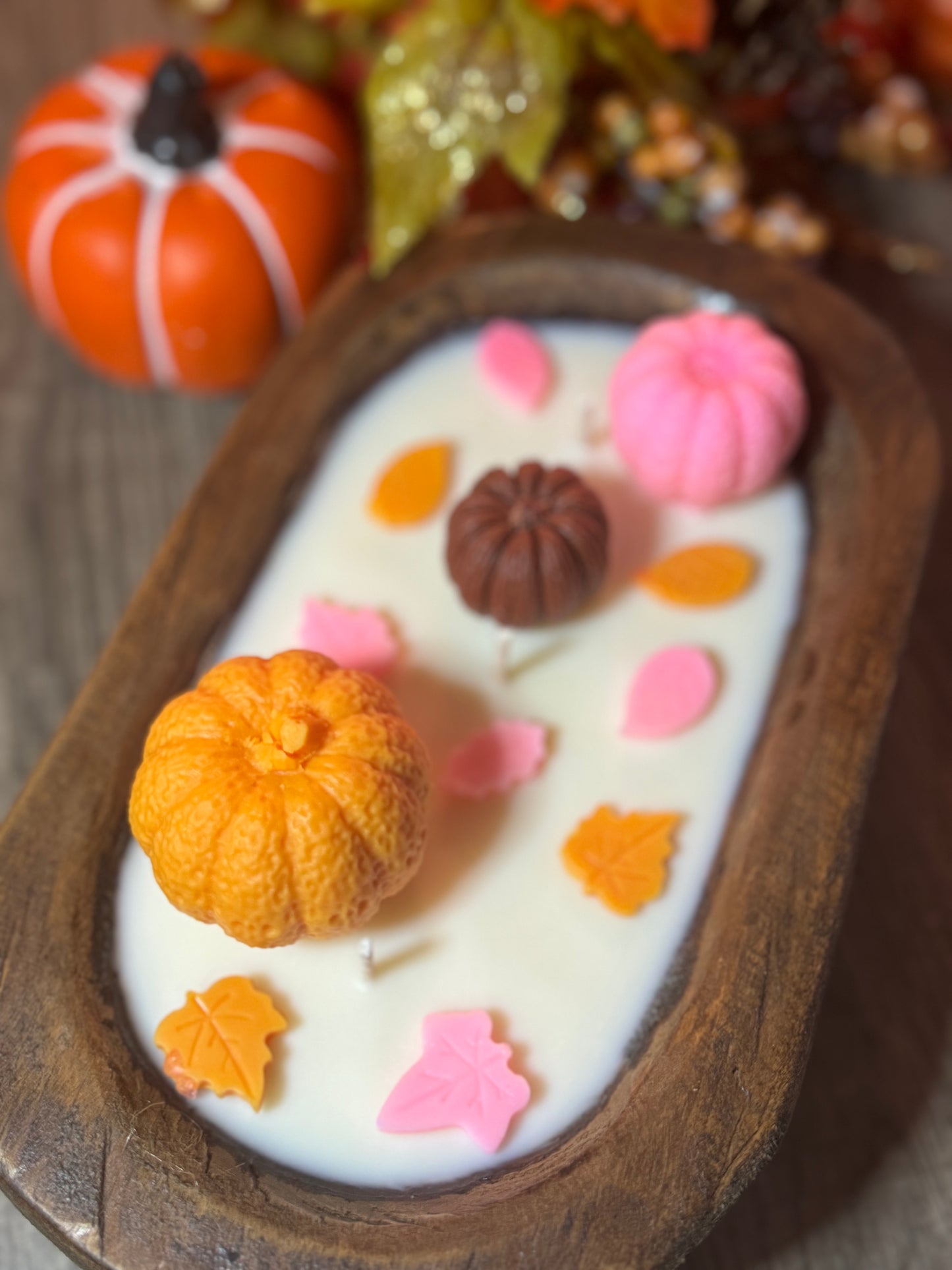 Pumpkin Patch Dough Bowl Candle