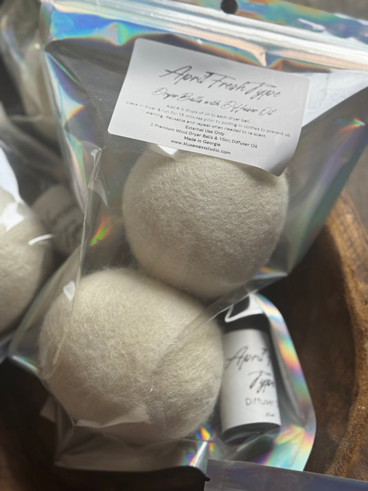 Scented Wool Dryer Balls with Oil
