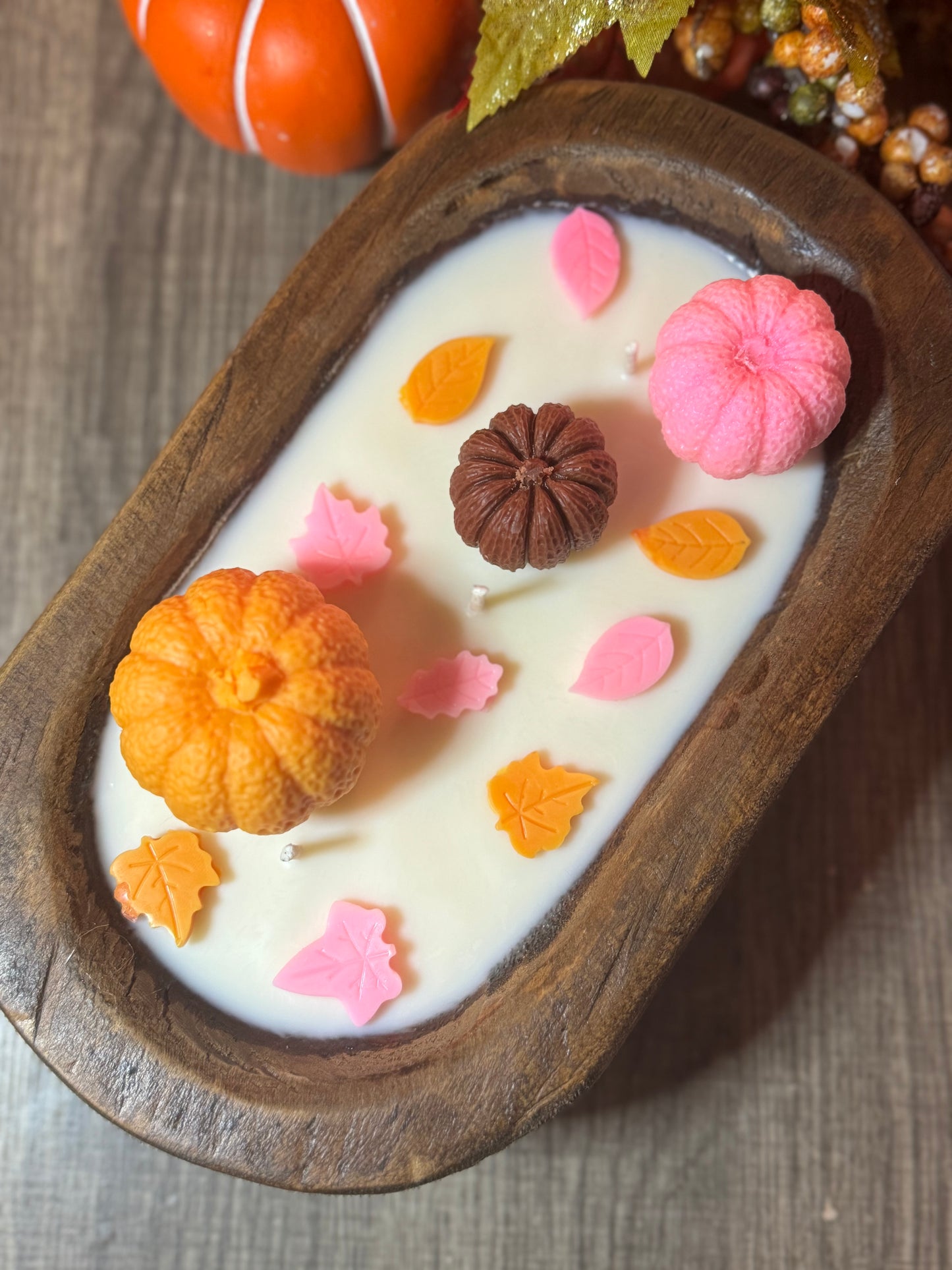 Pumpkin Patch Dough Bowl Candle