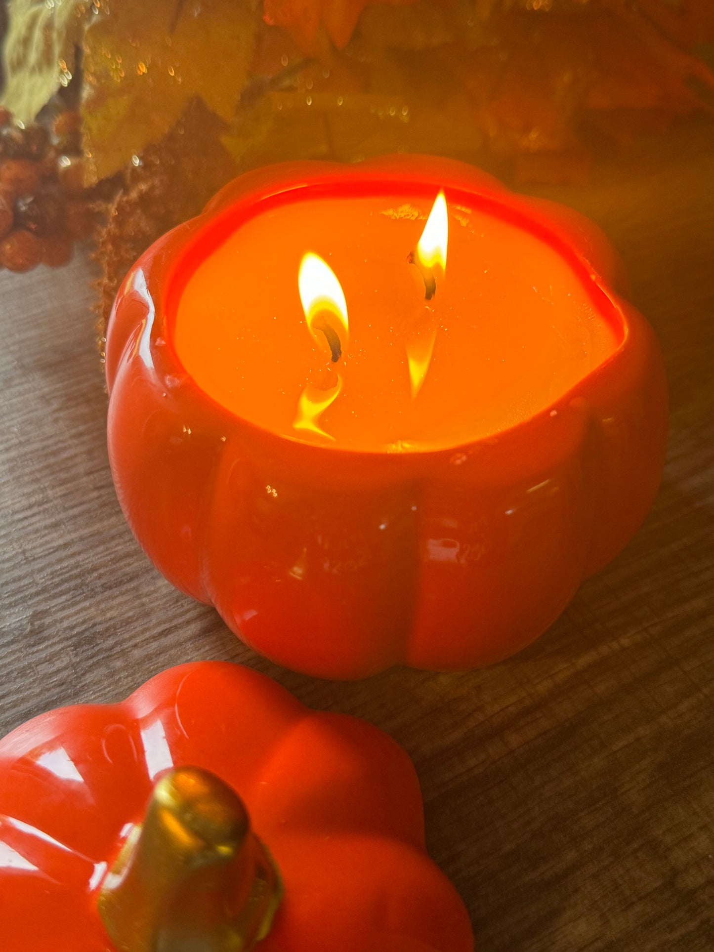 Orange Pumpkin Ceramic Jar Candle