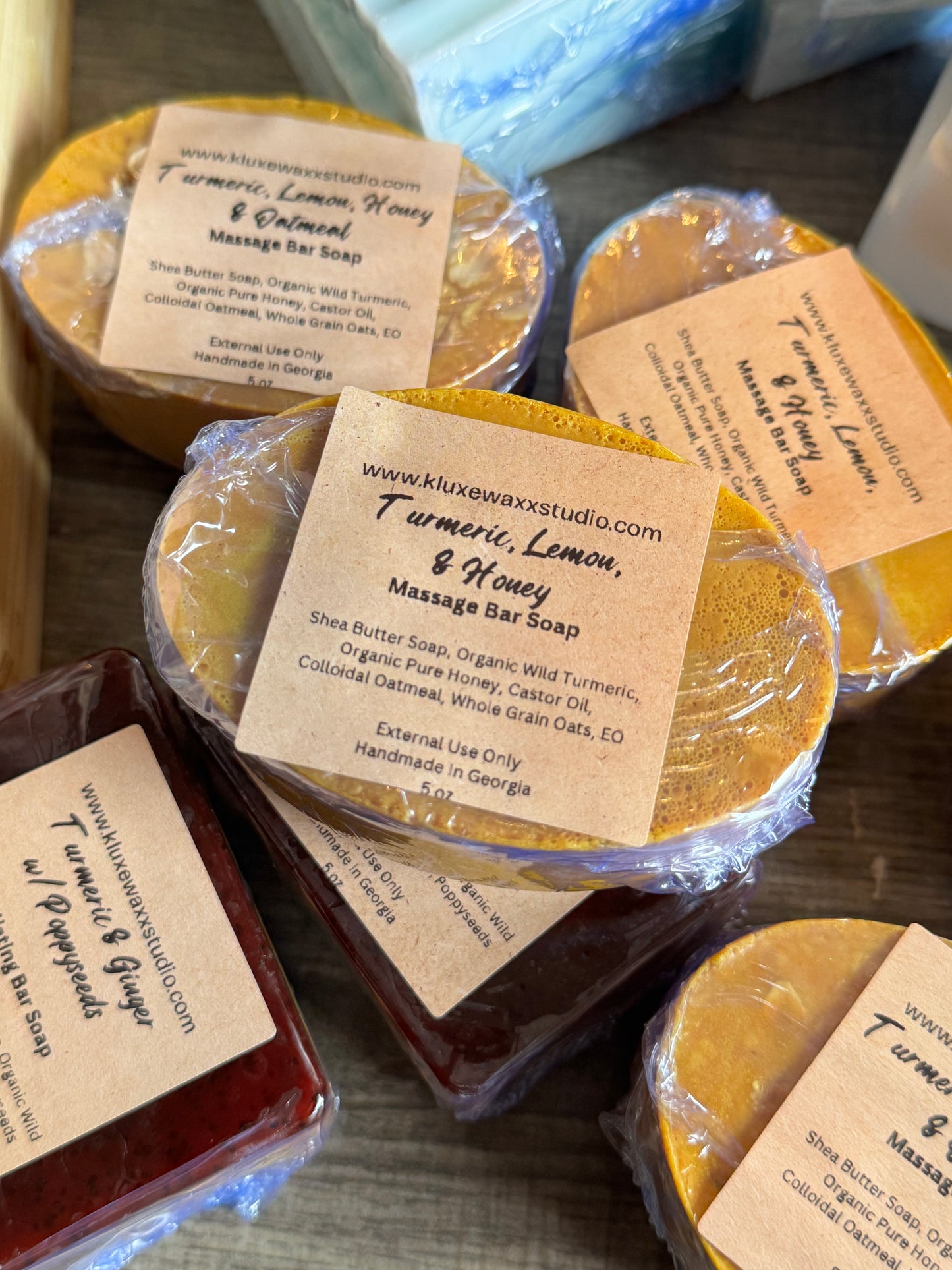 Turmeric & Honey or Turmeric, Oatmeal & Honey Massage Soap Bar