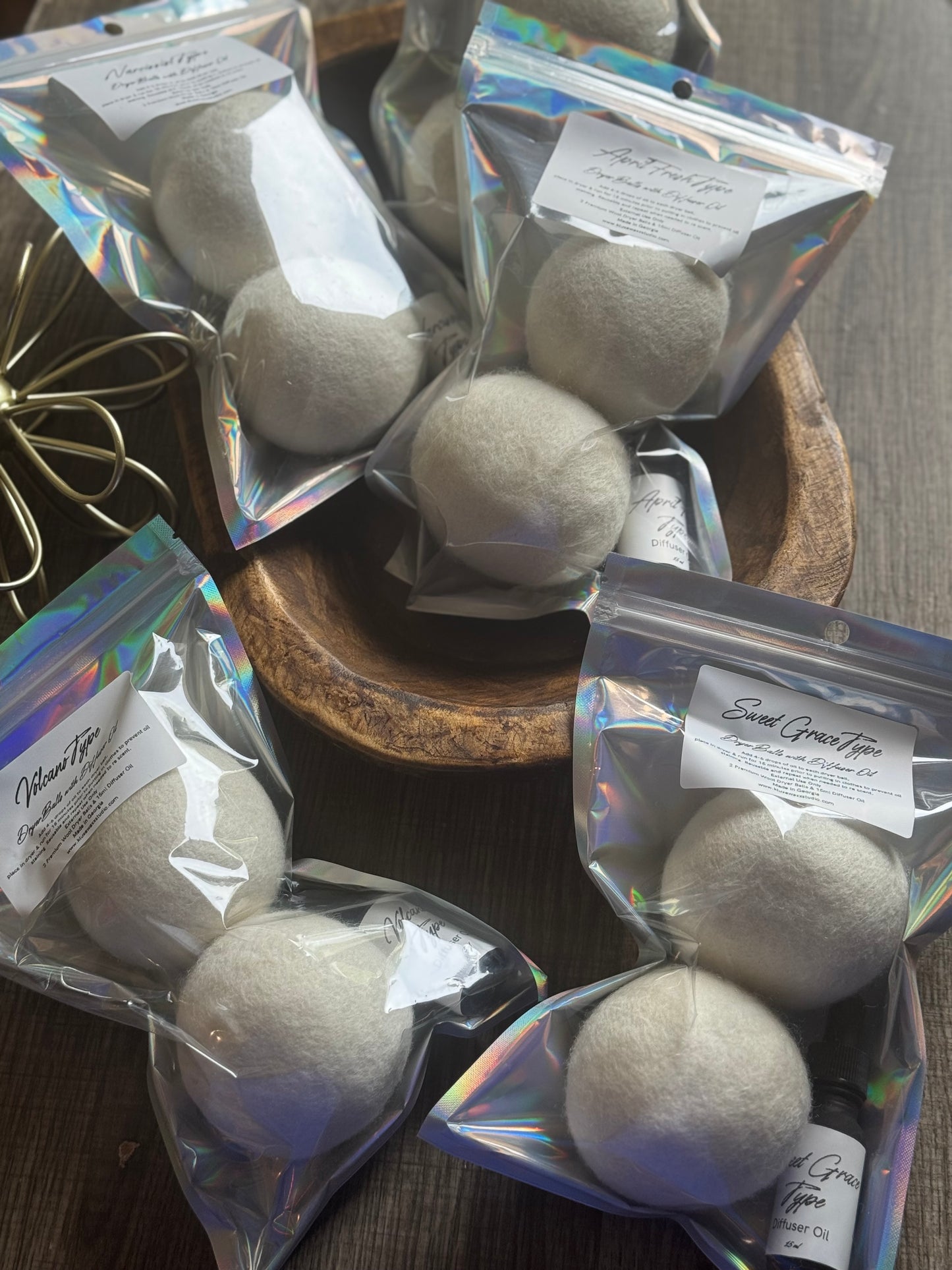 Scented Wool Dryer Balls with Oil