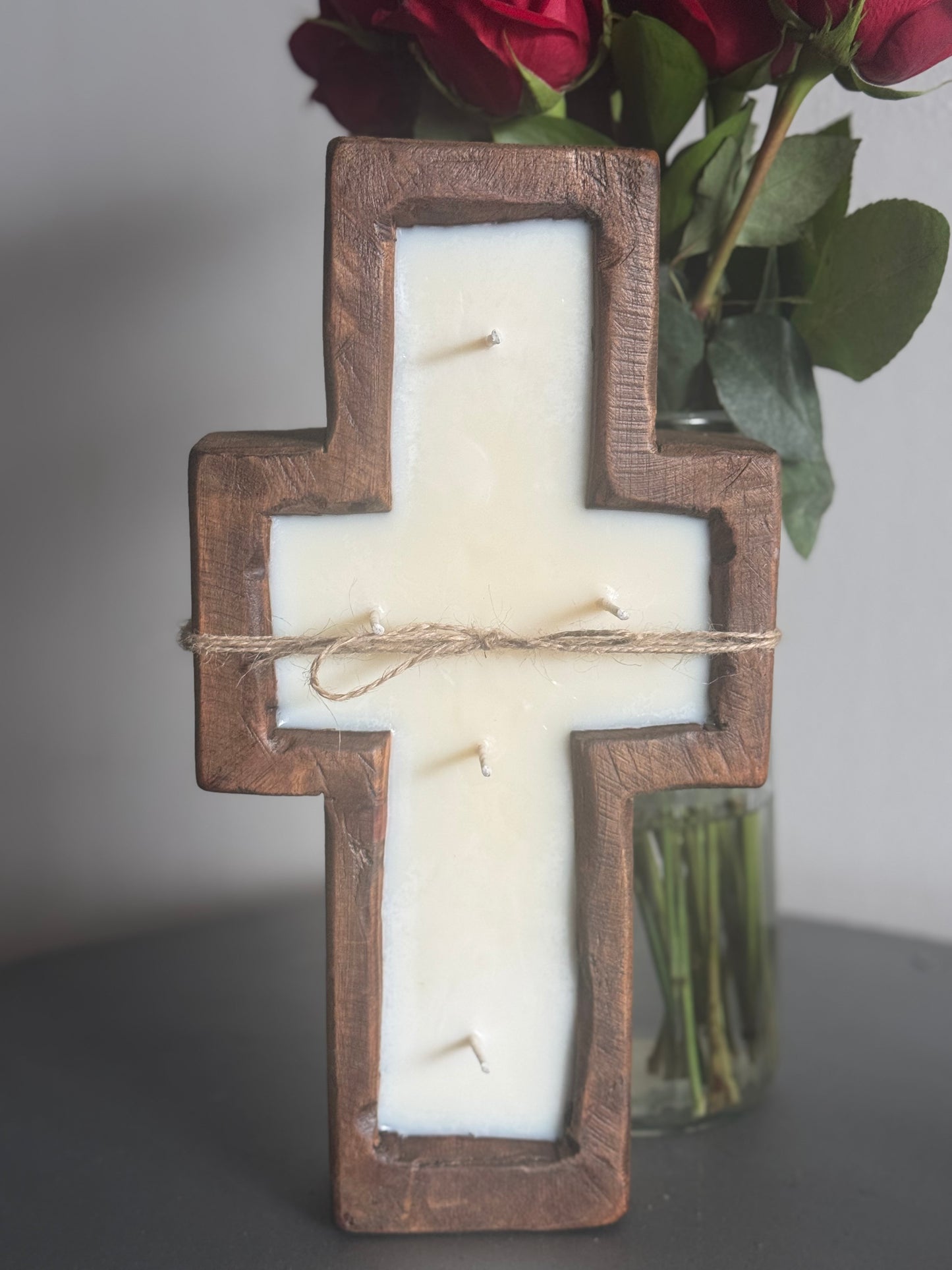 Wooden Cross Candle