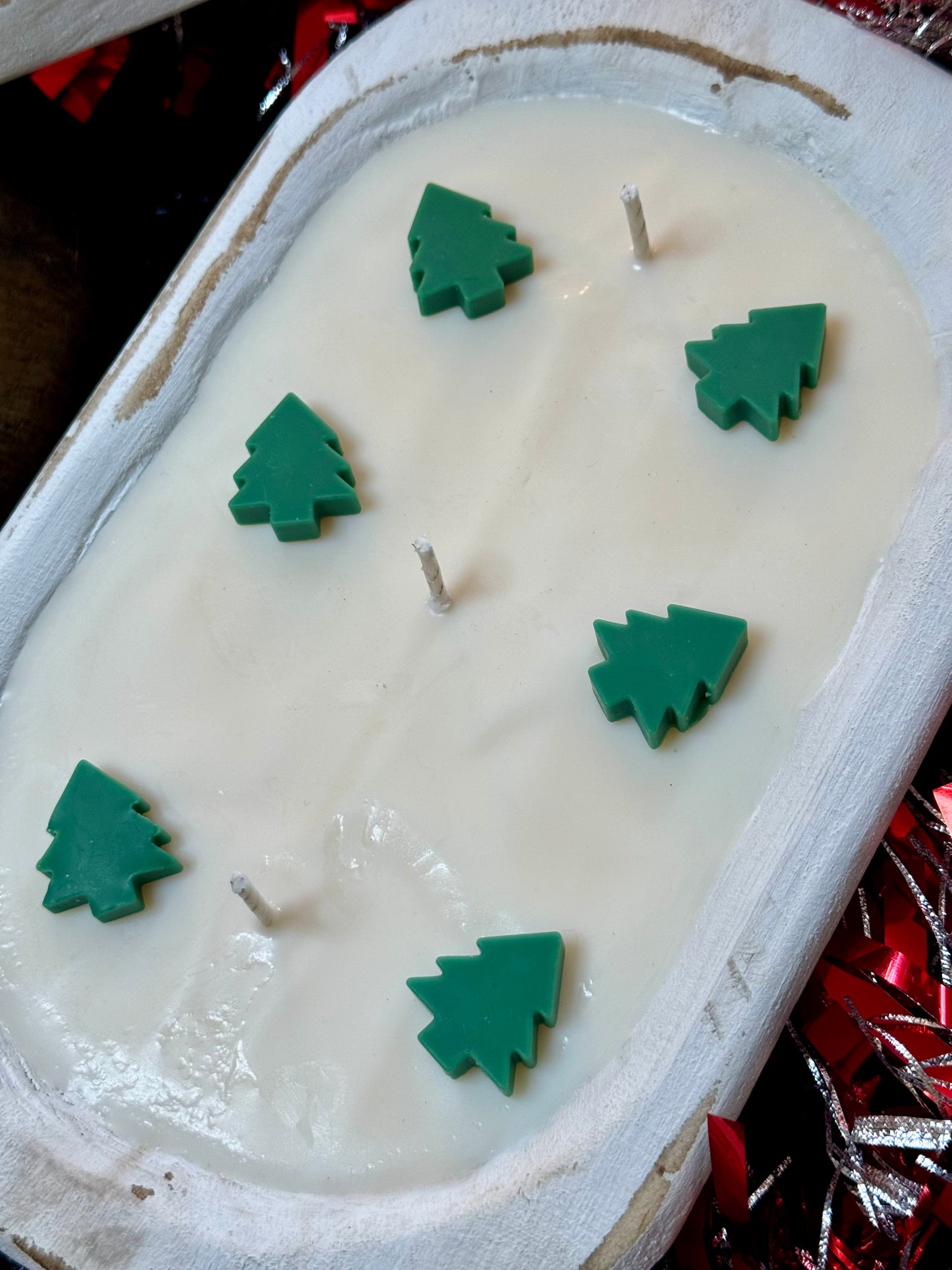 Christmas Tree Dough Bowl Candle