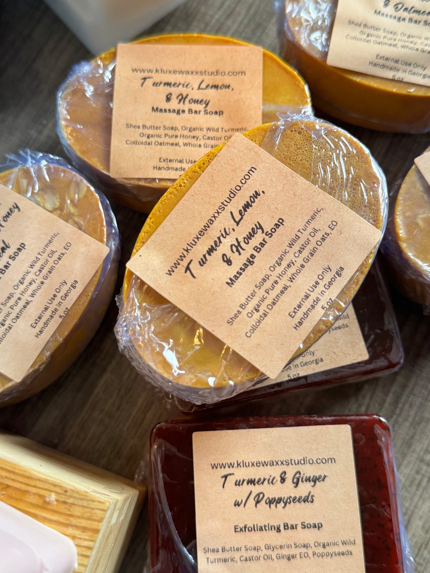 Turmeric & Honey or Turmeric, Oatmeal & Honey Massage Soap Bar