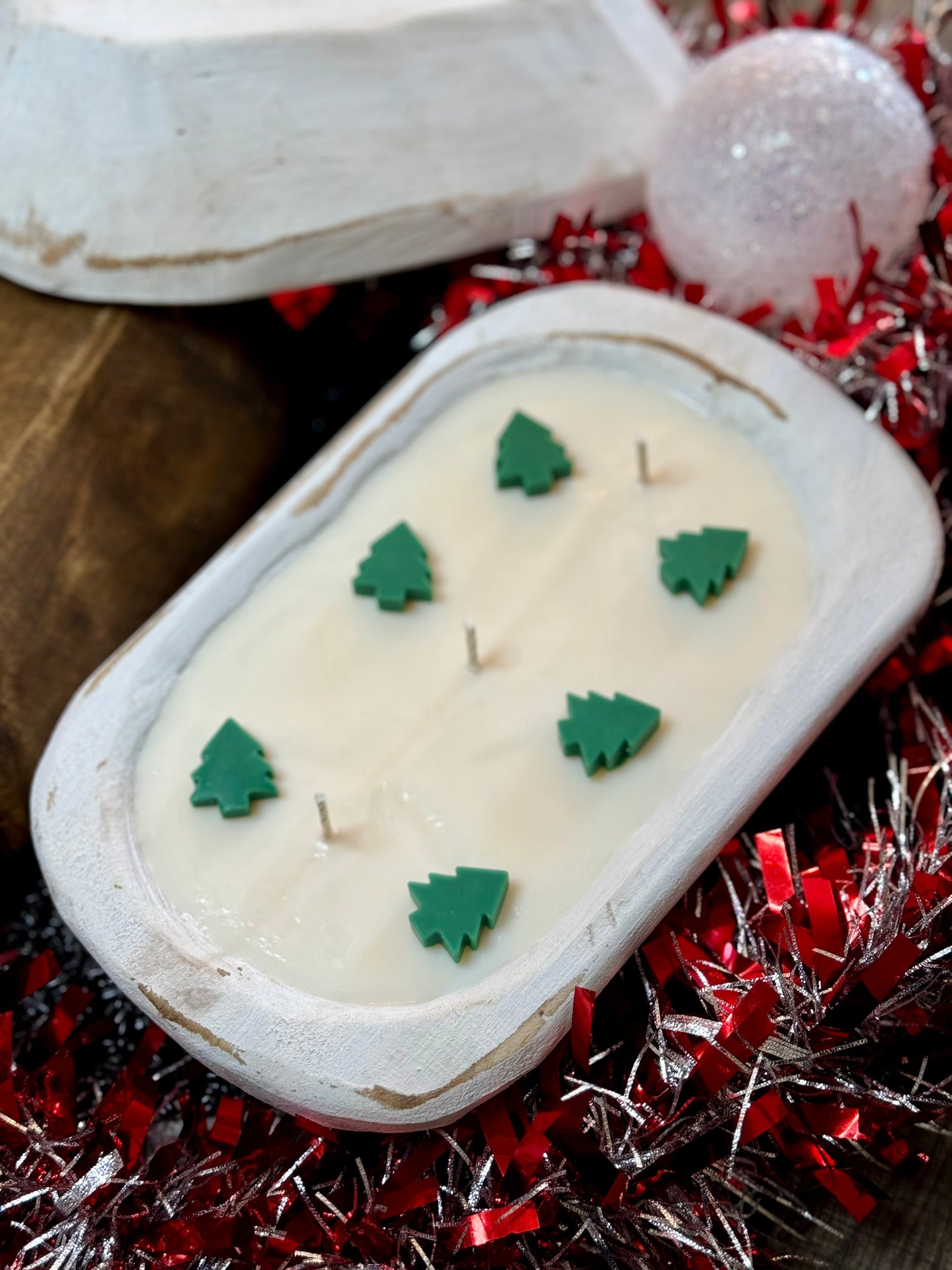 Christmas Tree Dough Bowl Candle