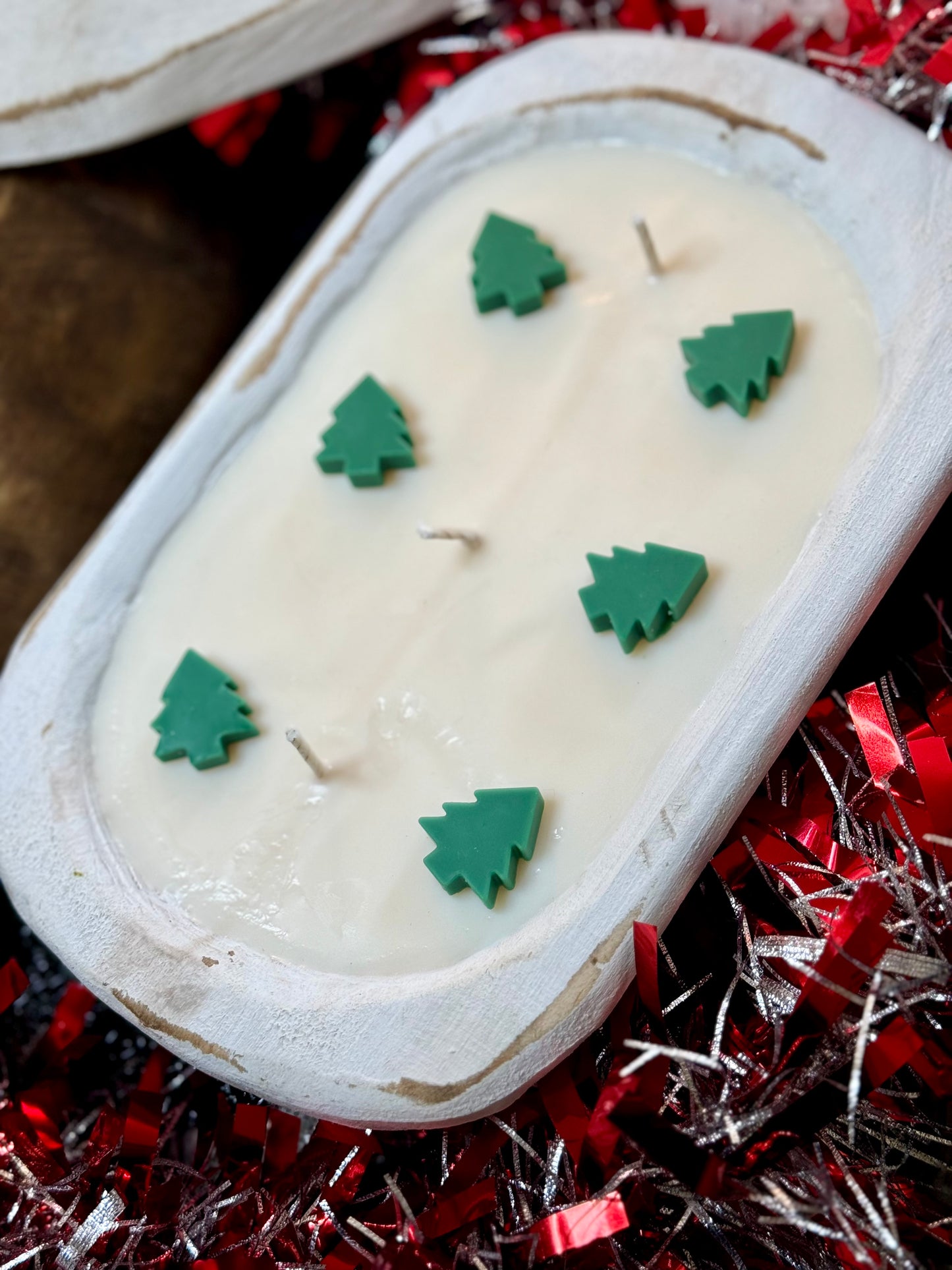 Christmas Tree Dough Bowl Candle