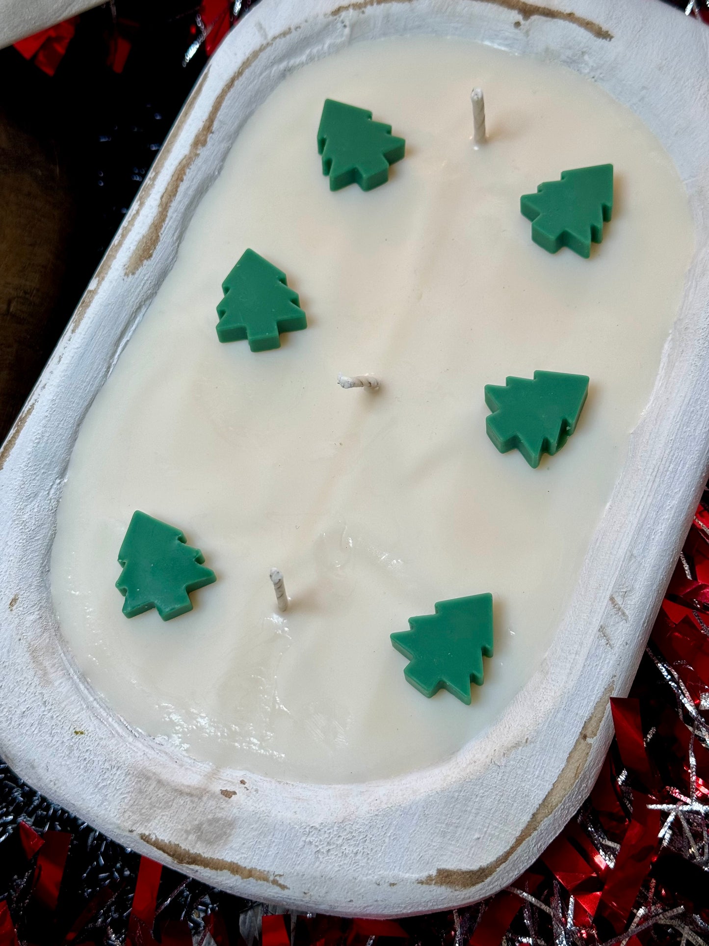 Christmas Tree Dough Bowl Candle