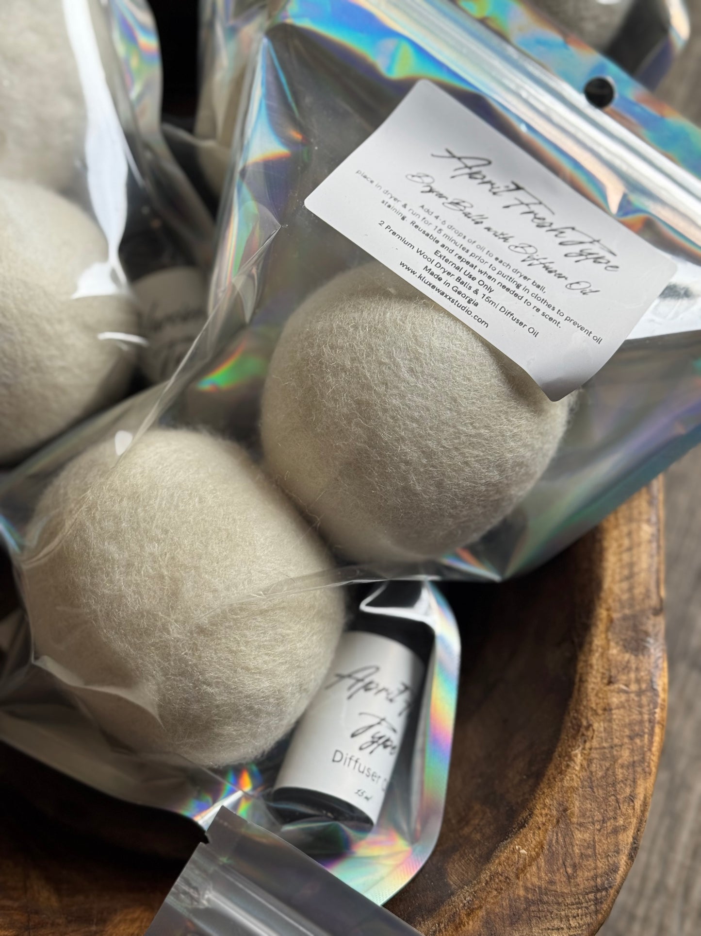 Scented Wool Dryer Balls with Oil