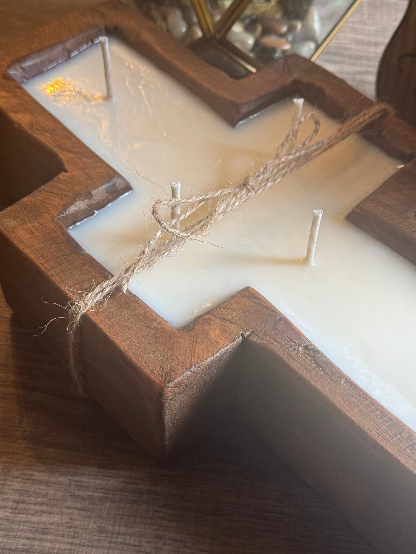 Wooden Cross Candle