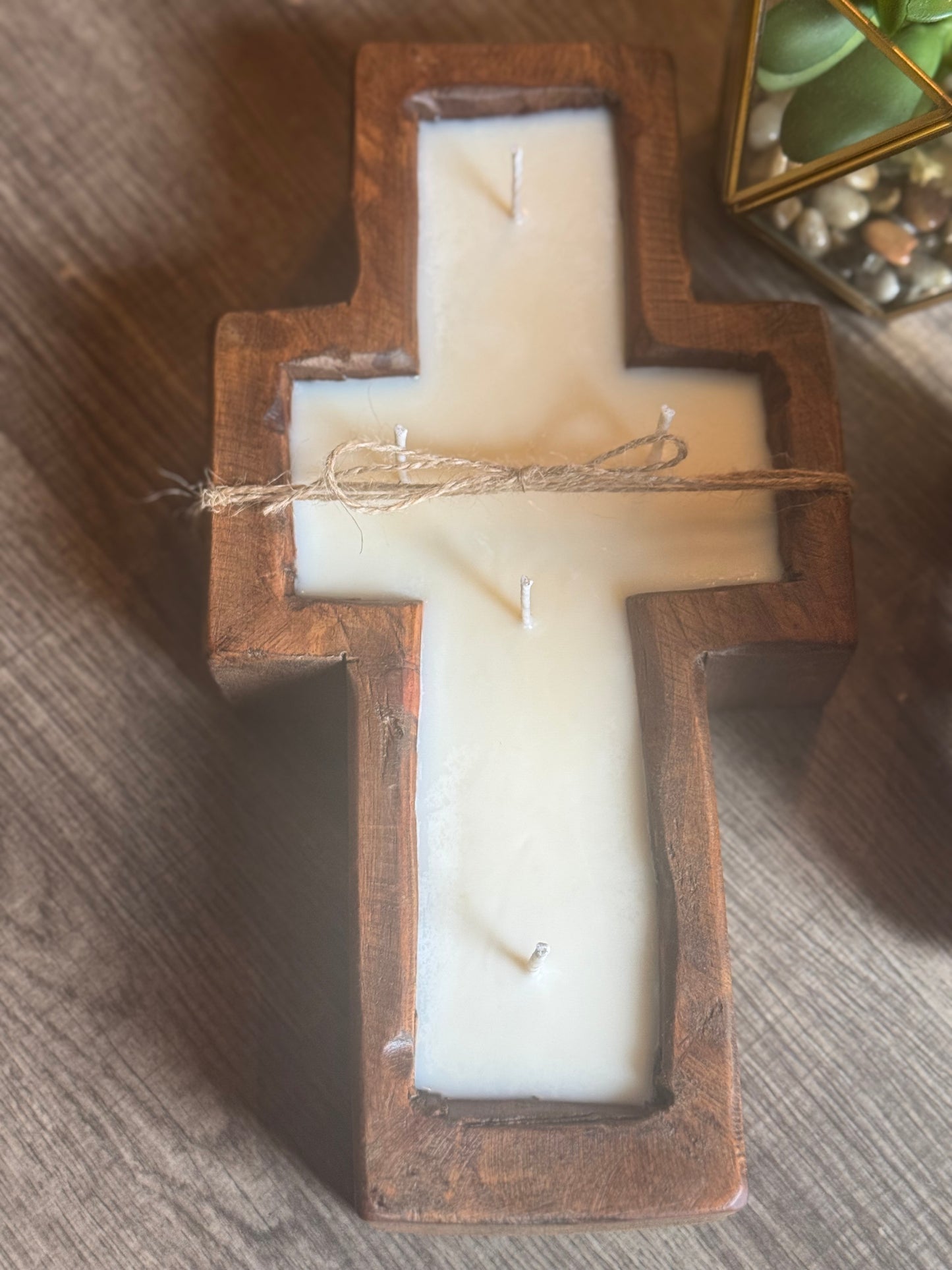 Wooden Cross Candle