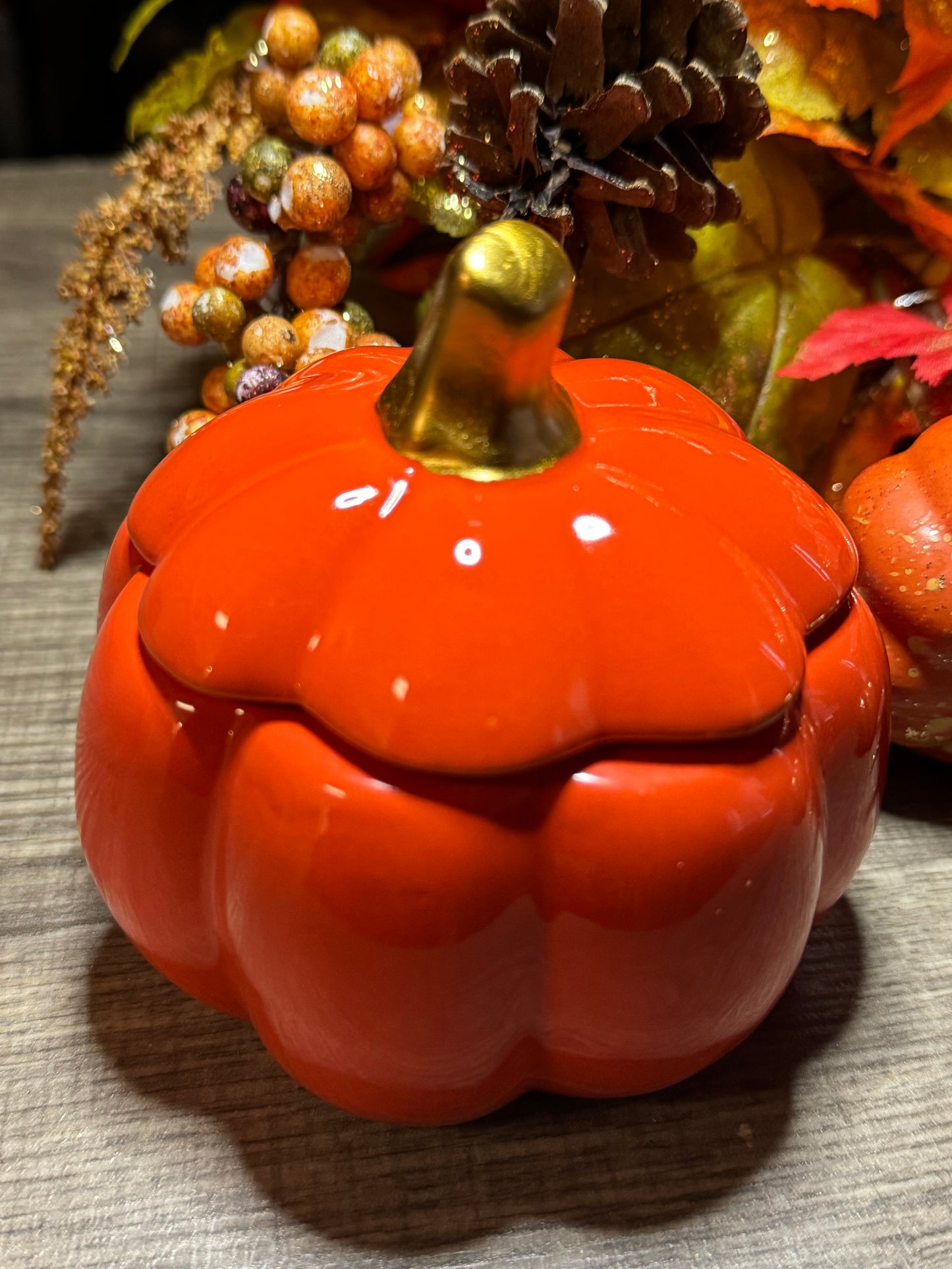 Orange Pumpkin Ceramic Jar Candle