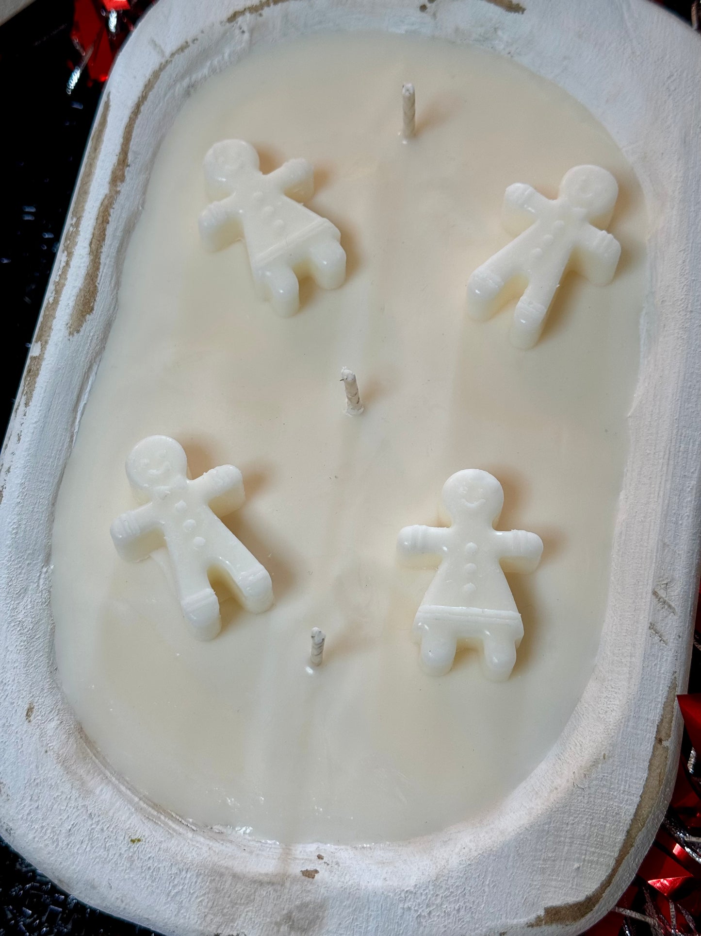 White Gingerbread Dough Bowl Candle