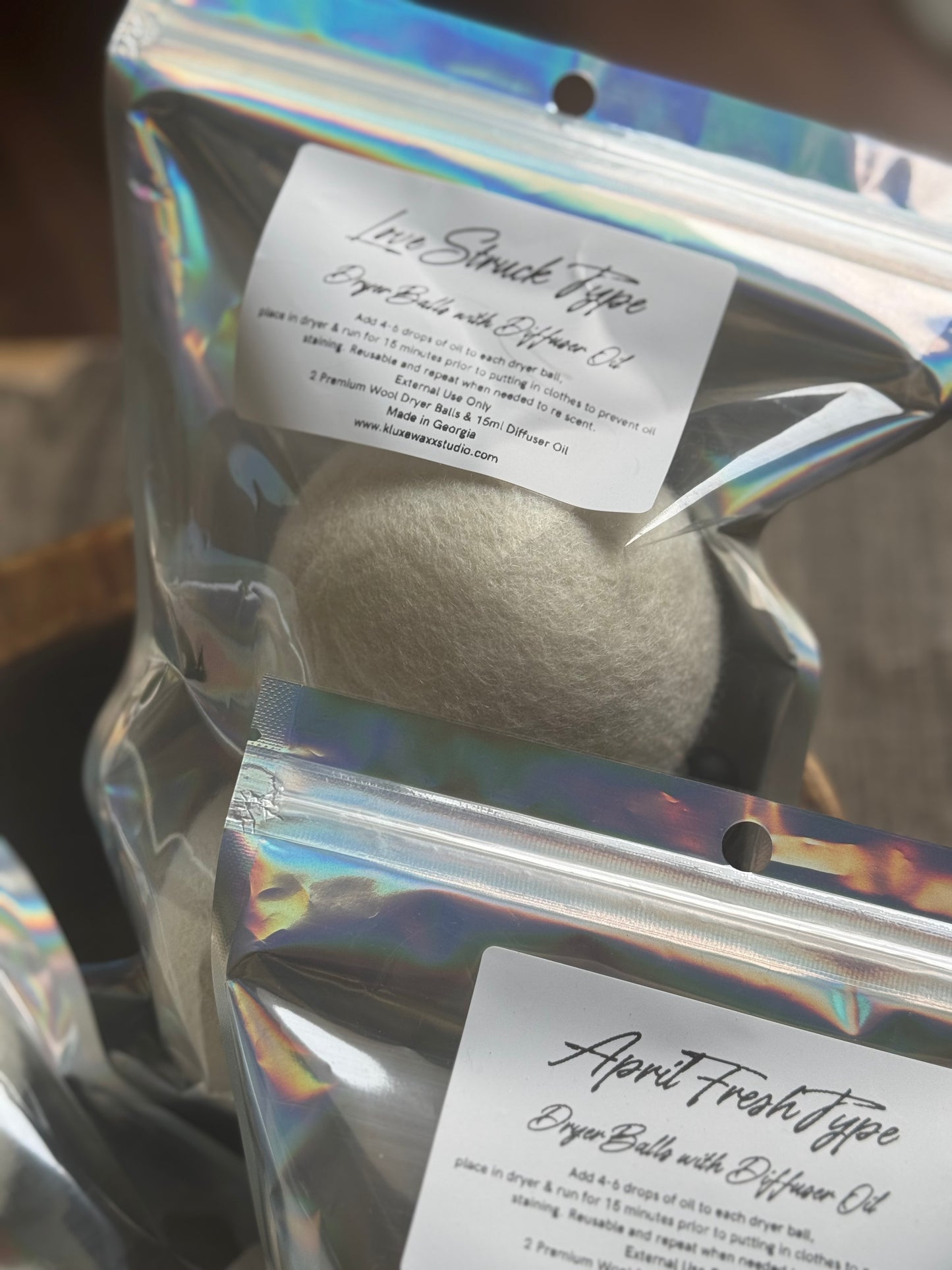 Scented Wool Dryer Balls with Oil