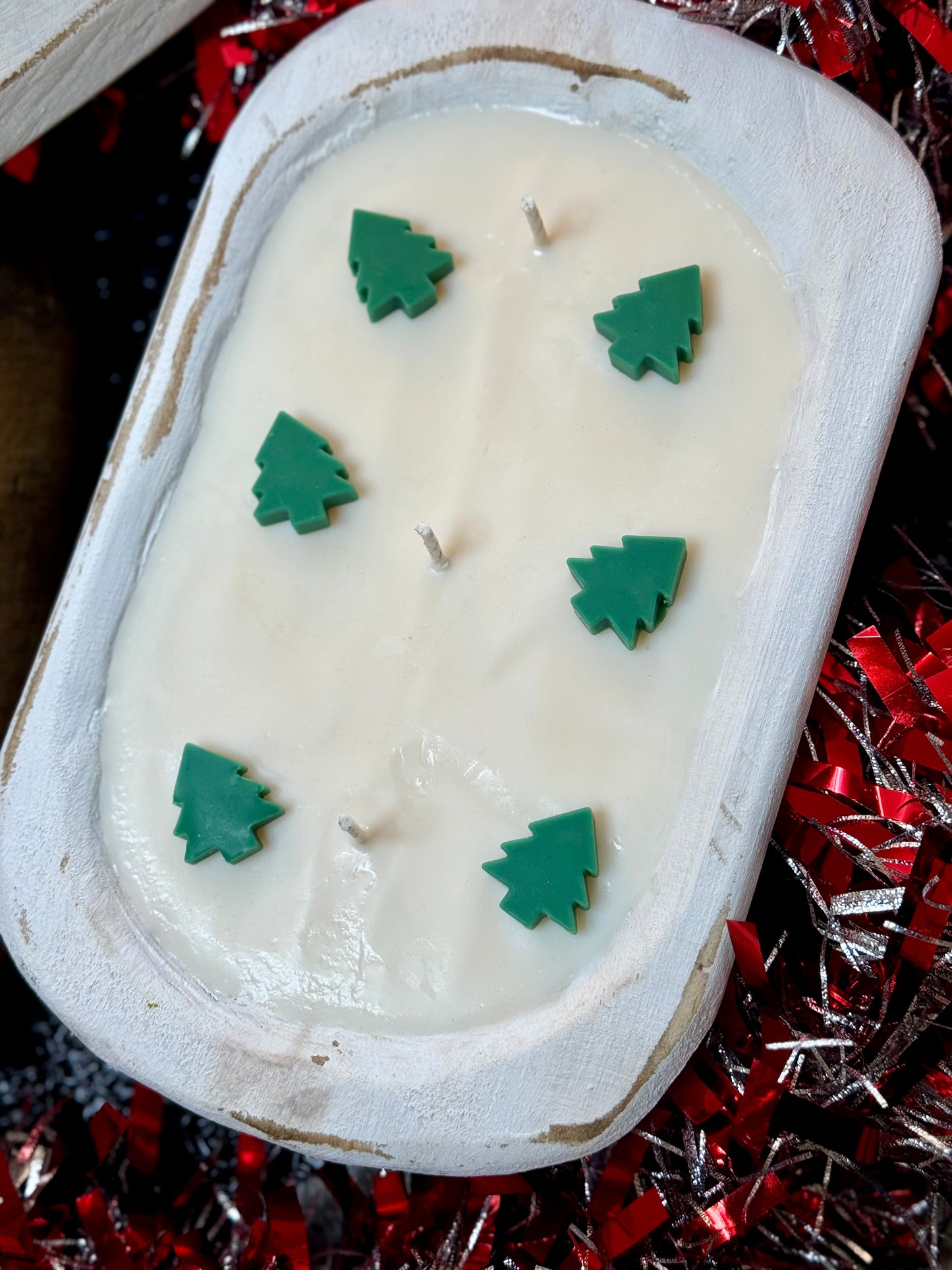 Christmas Tree Dough Bowl Candle