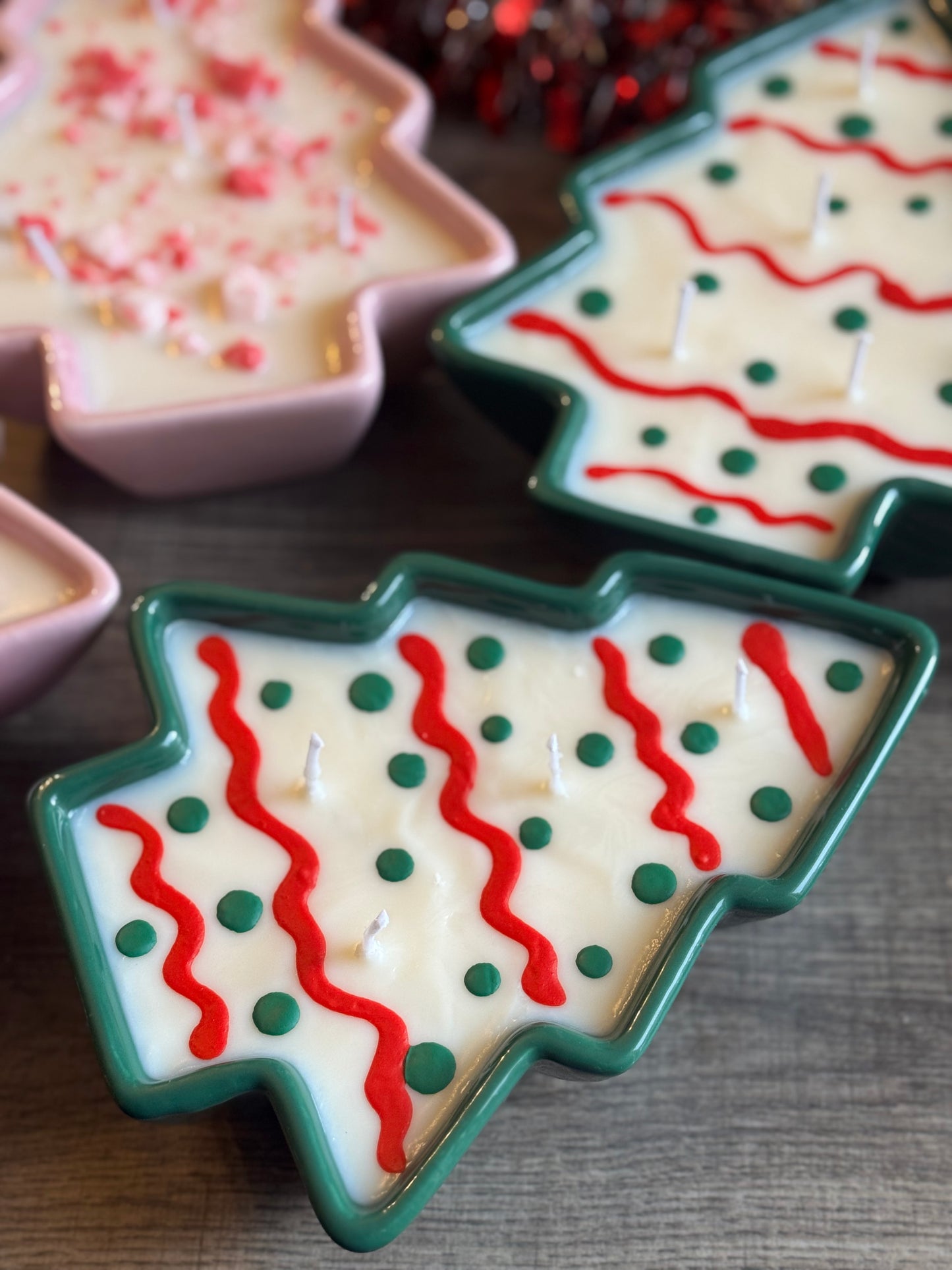 Dessert Style Christmas Tree Ceramic Candle-14 oz