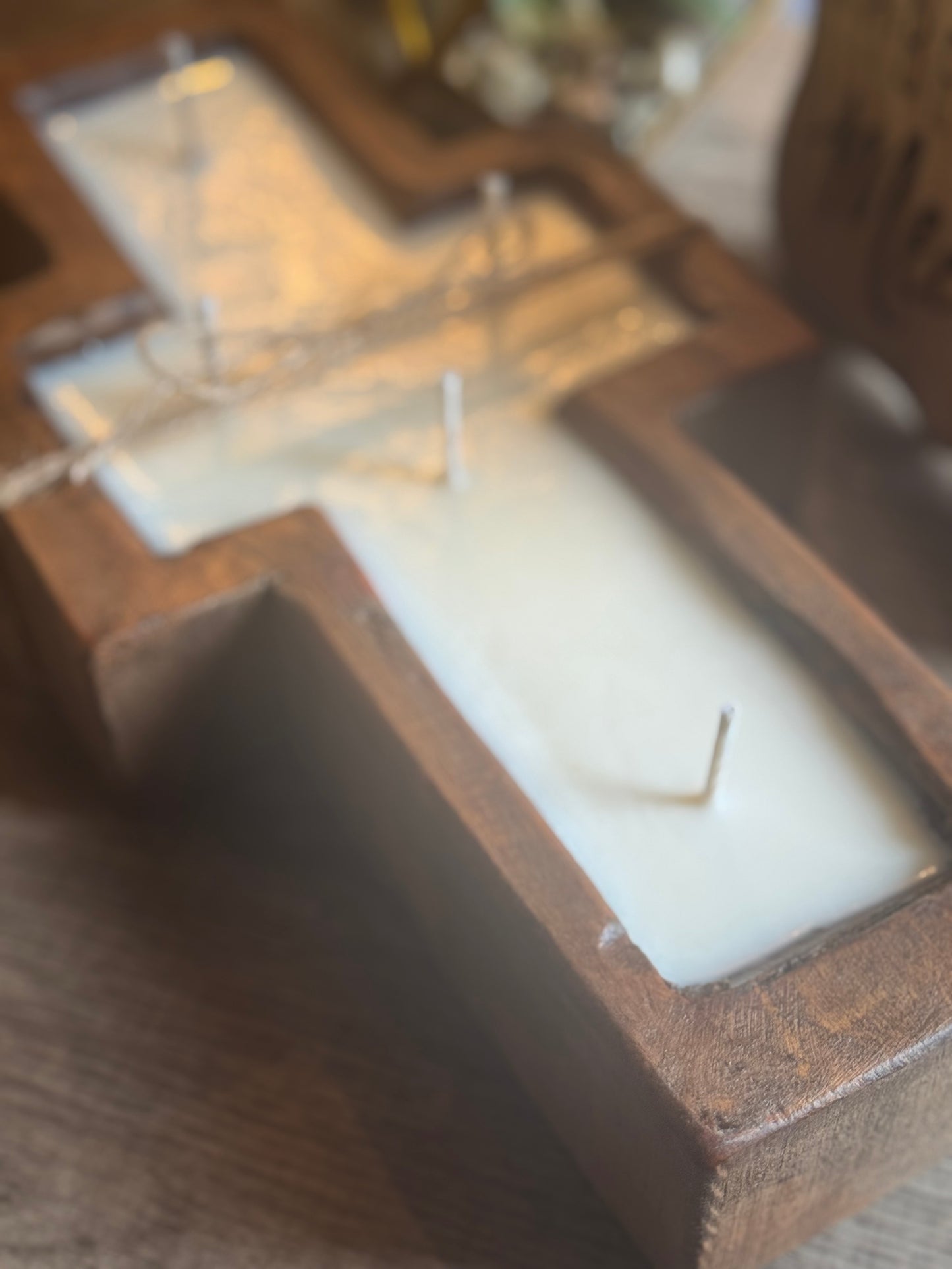 Wooden Cross Candle