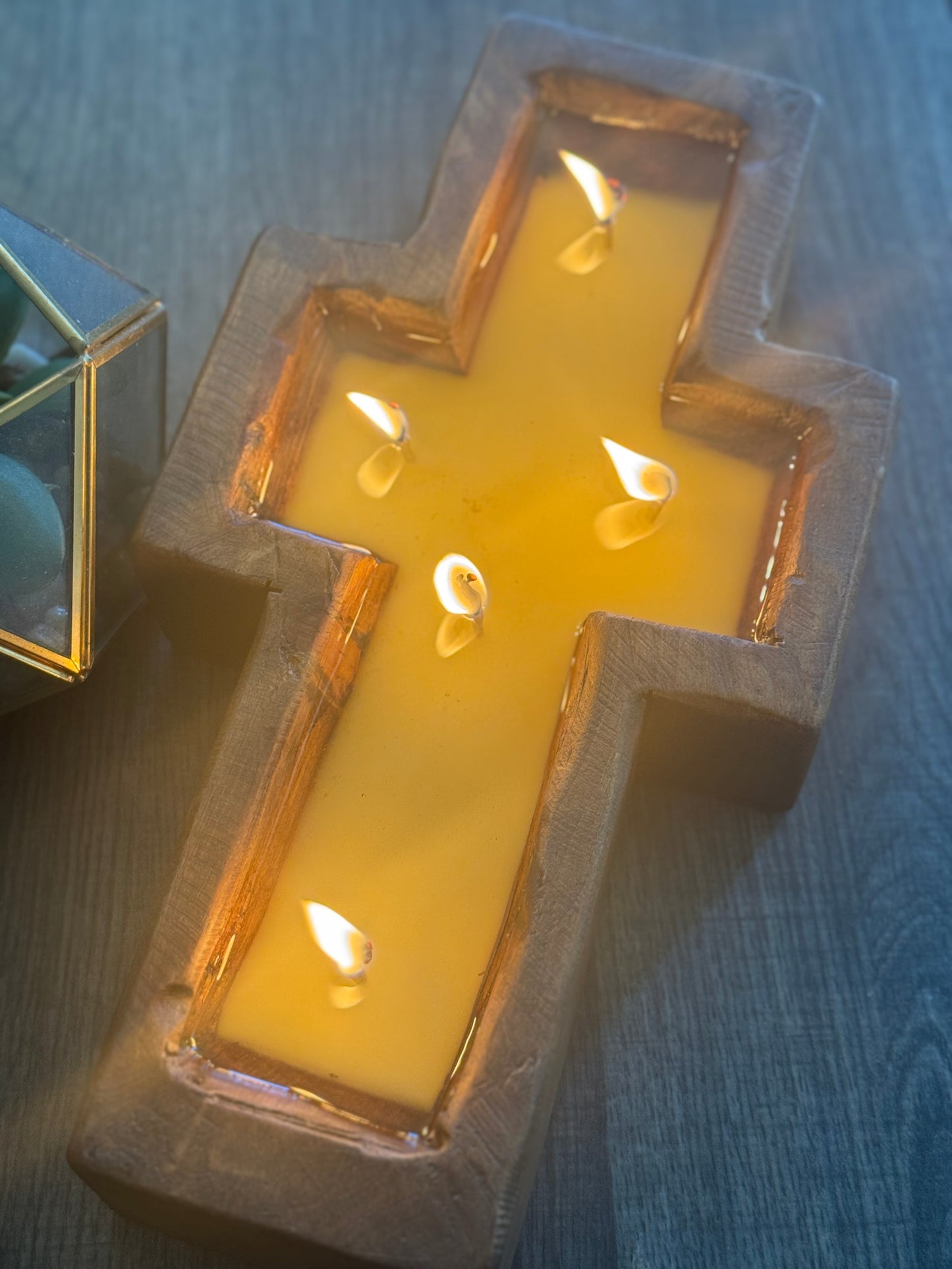 Wooden Cross Candle