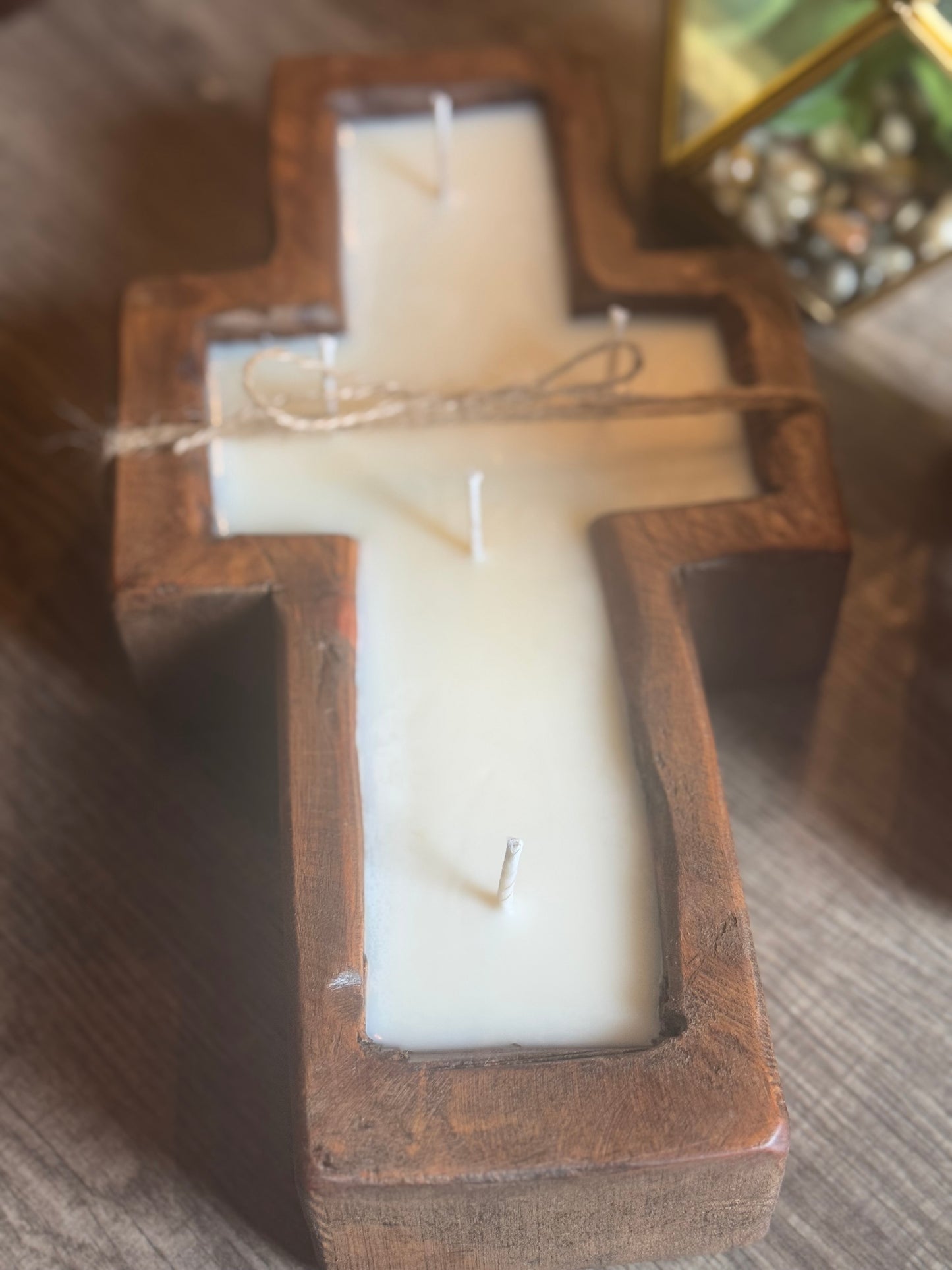 Wooden Cross Candle