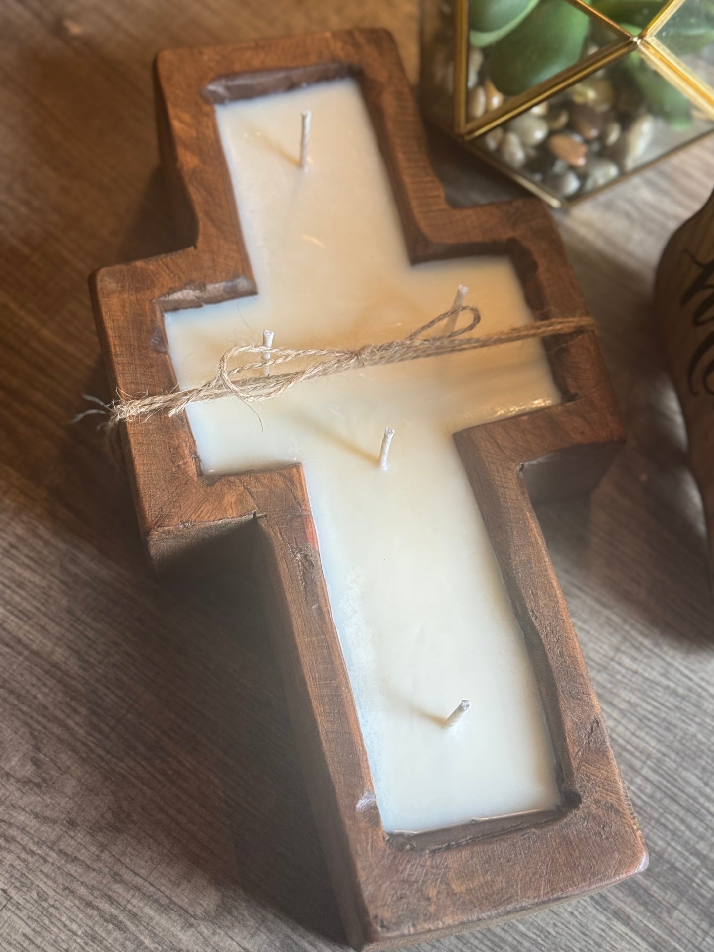 Wooden Cross Candle