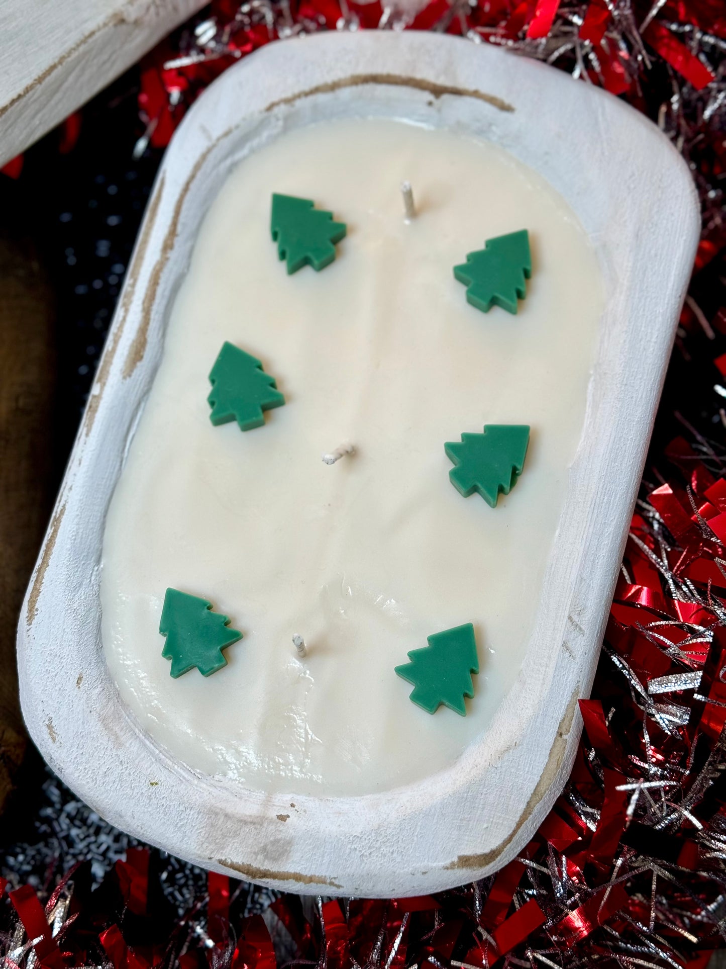 Christmas Tree Dough Bowl Candle