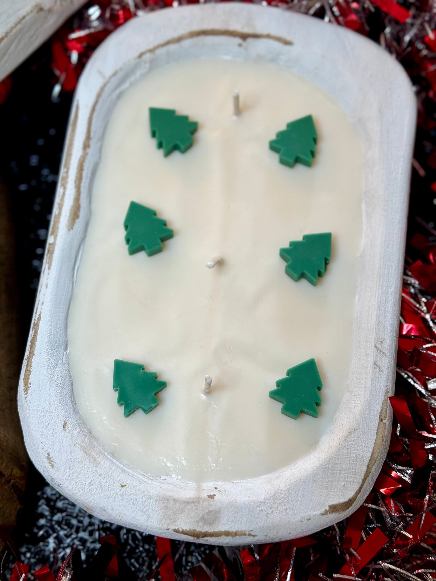 Christmas Tree Dough Bowl Candle