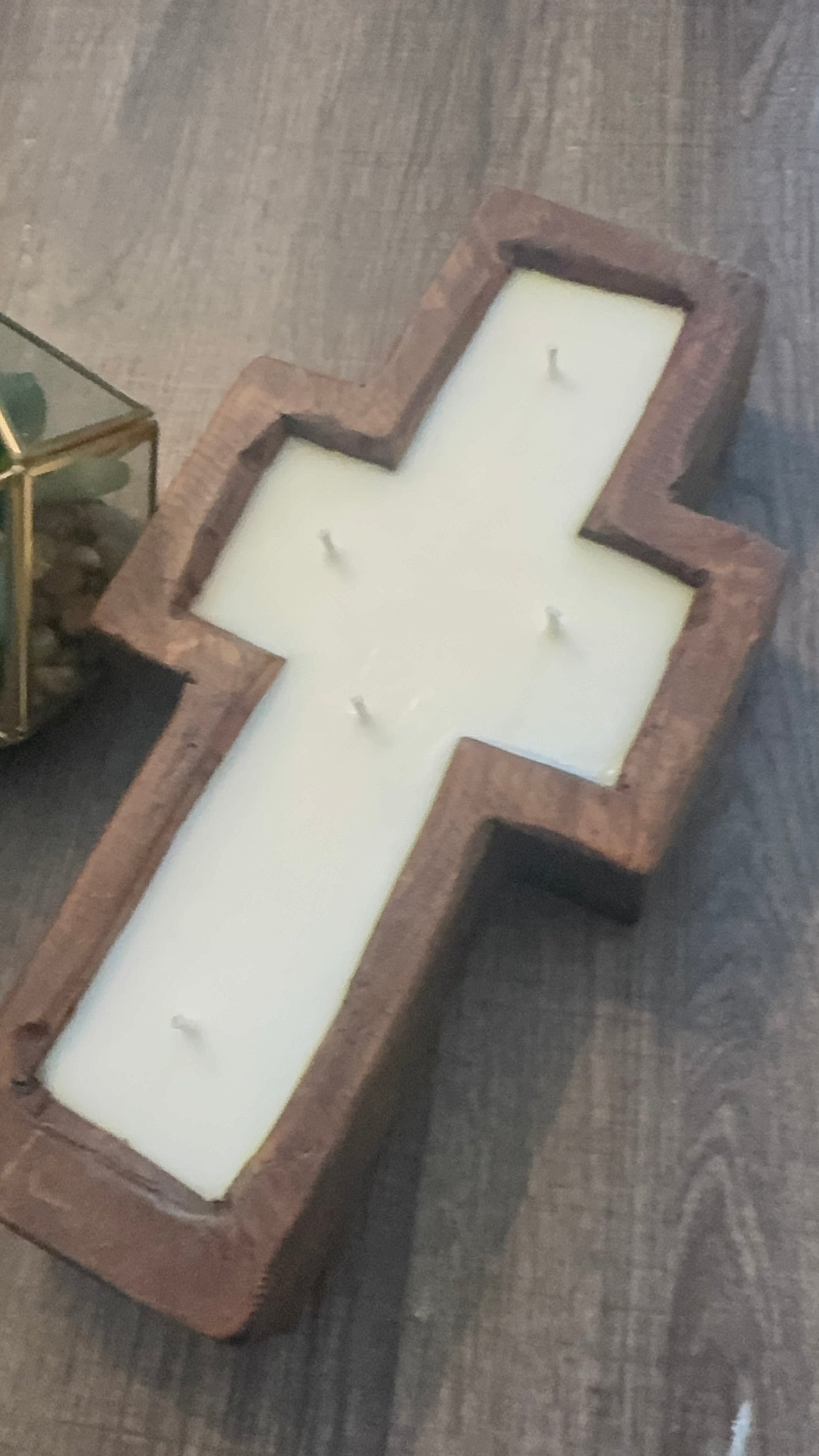 Wooden Cross Candle