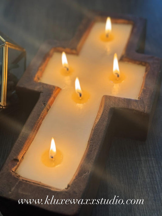 Wooden Cross Candle