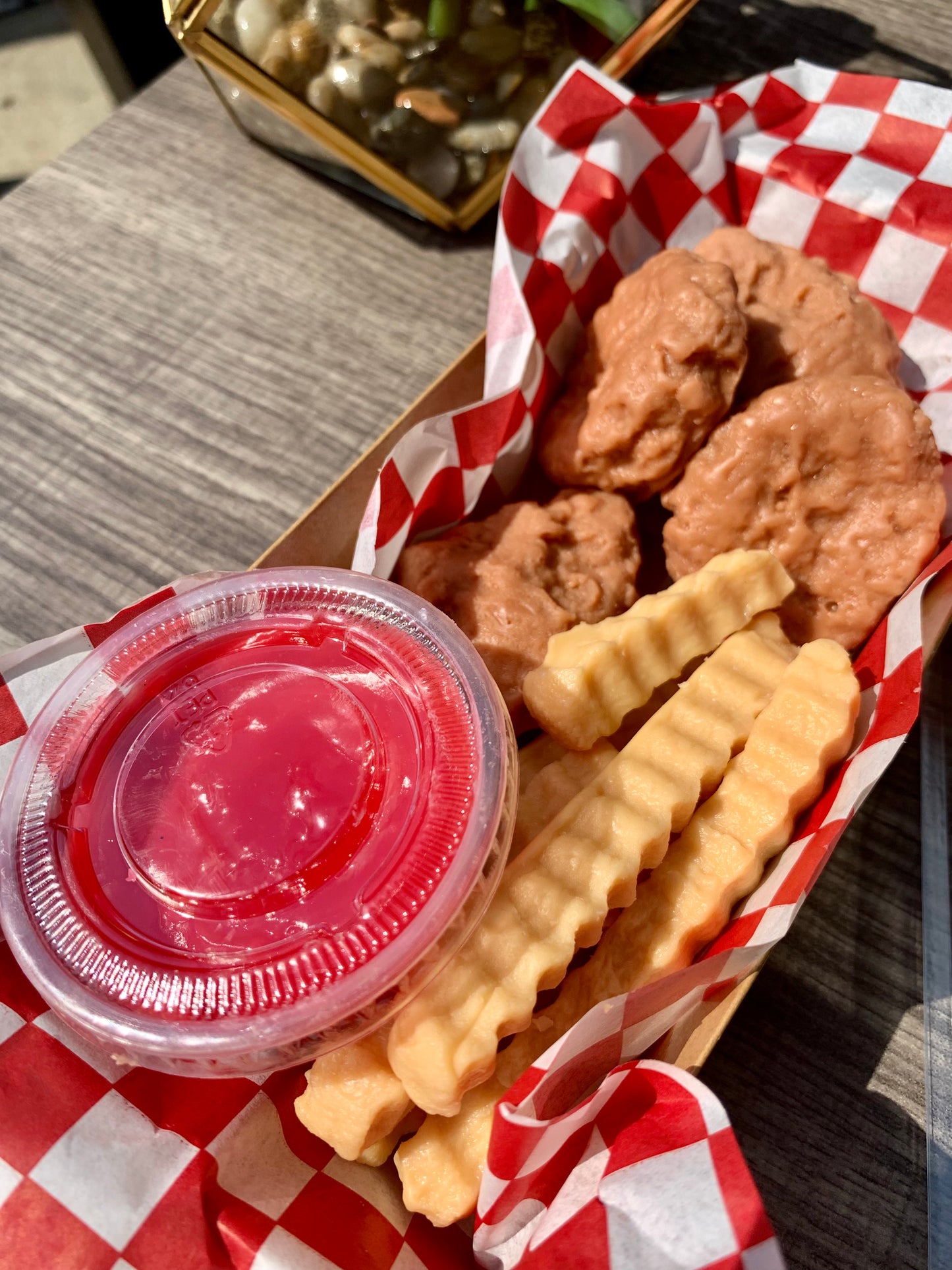 Chicken Nuggets and Fries with Ketchup