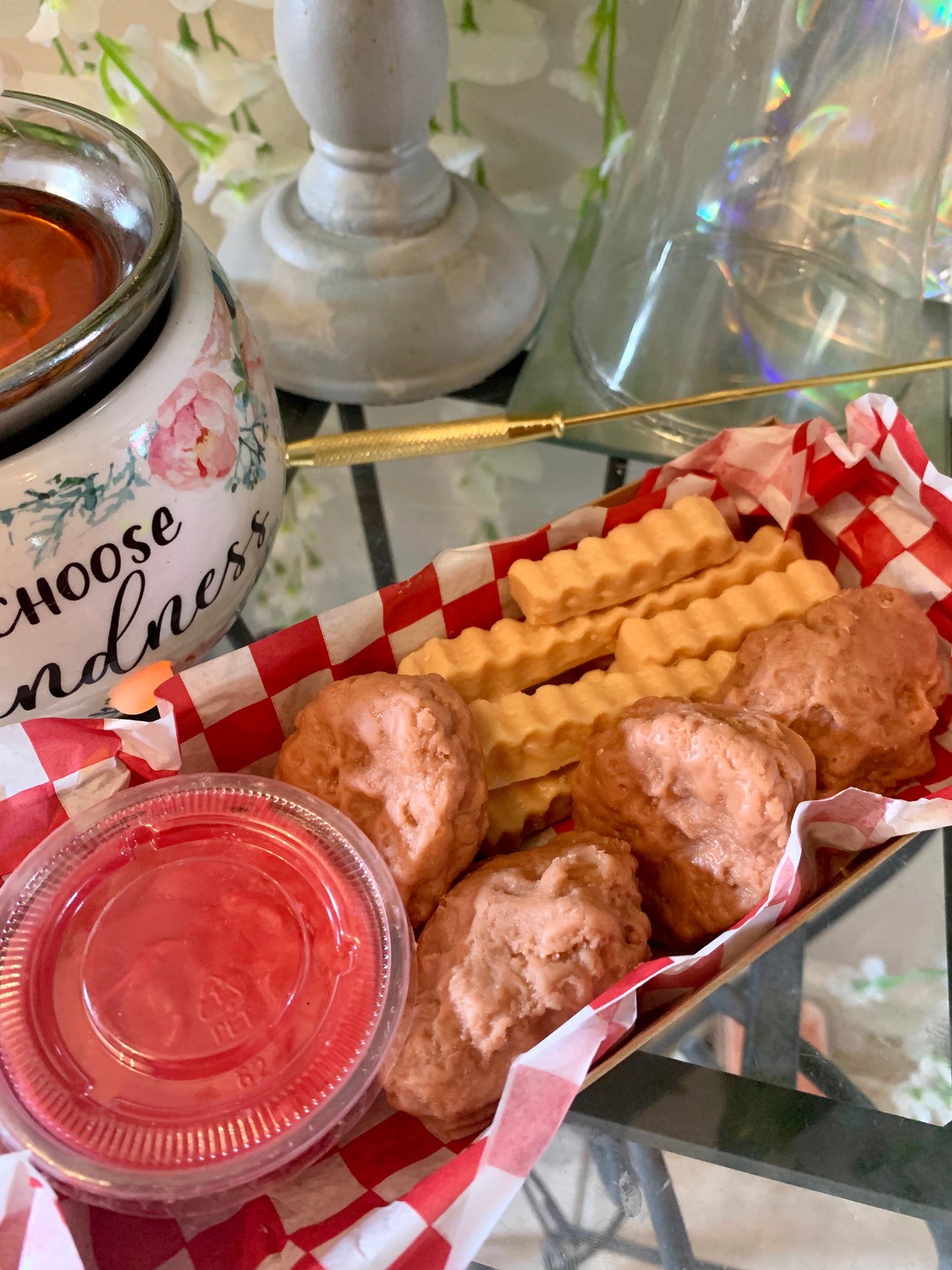 Chicken Nuggets and Fries with Ketchup