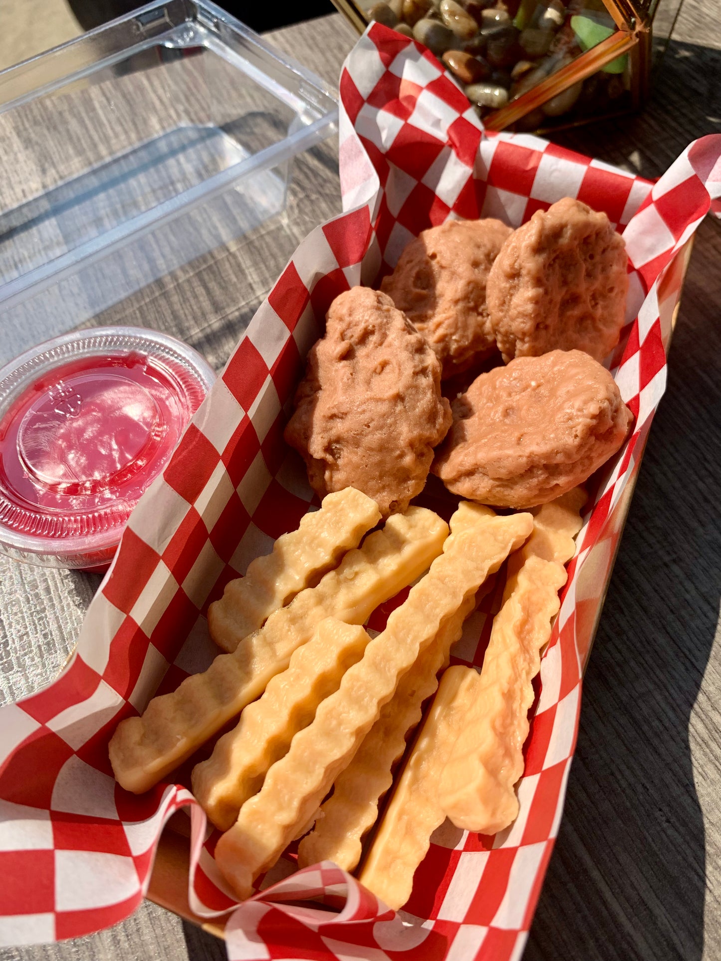 Chicken Nuggets and Fries with Ketchup