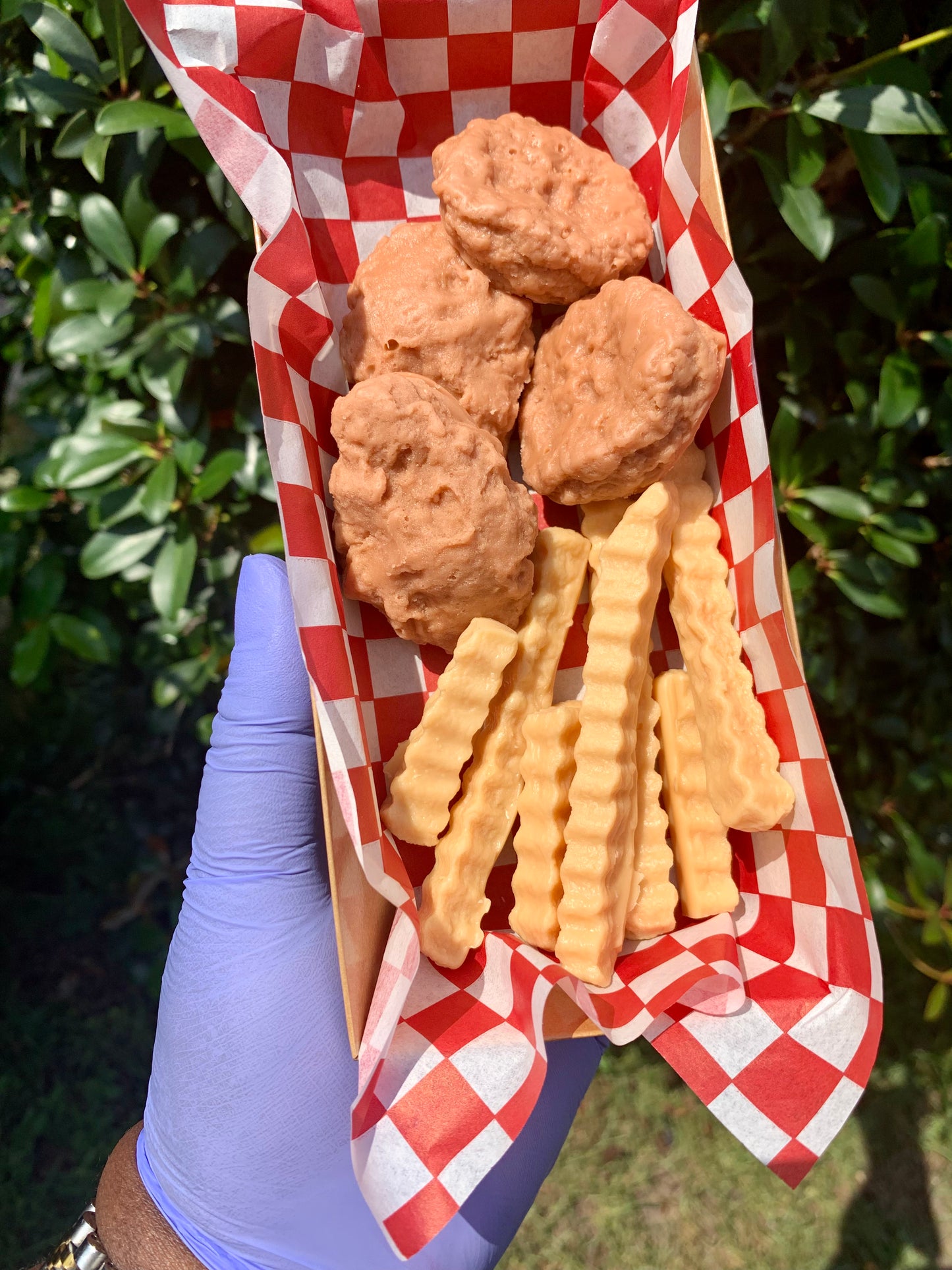 Chicken Nuggets and Fries with Ketchup