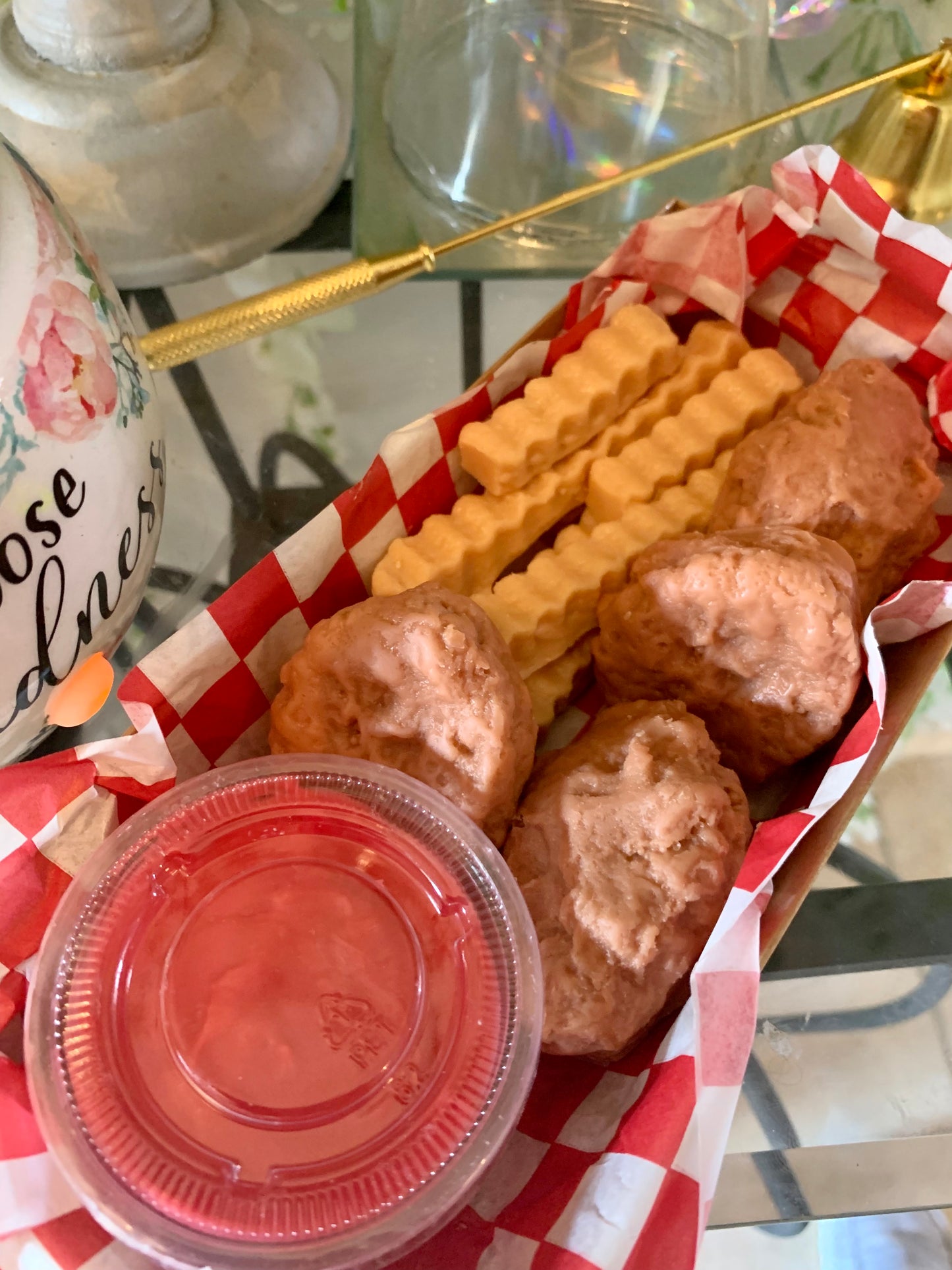 Chicken Nuggets and Fries with Ketchup